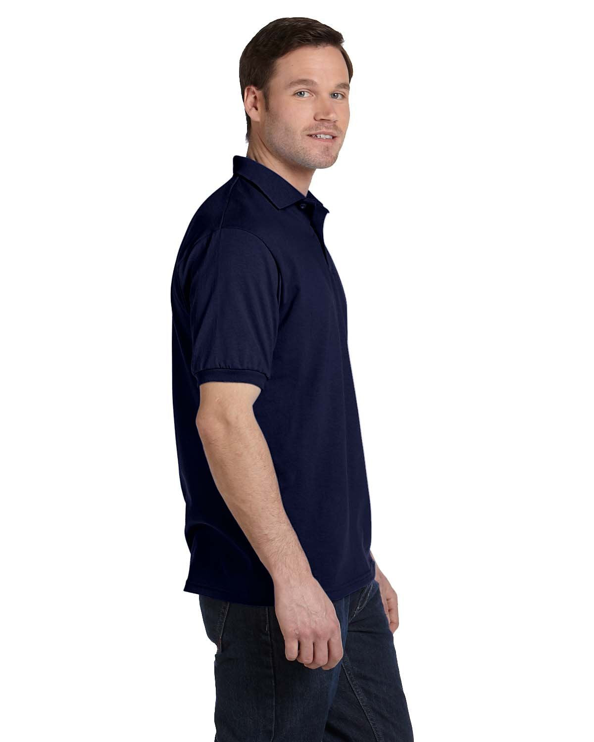 Hanes Mens EcoSmart Jersey Polo Shirt, Short-Sleeve Shirts for Men, T-Shirt, 2-Pack