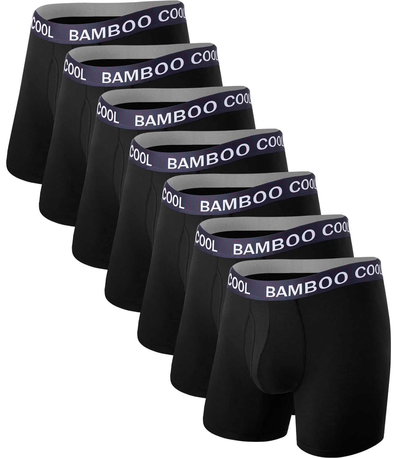 BAMBOO COOL Men's Underwear Boxer Briefs Fly with Built-in 3D Pouch Comfortable Cool Underwear for Men 4 Pack