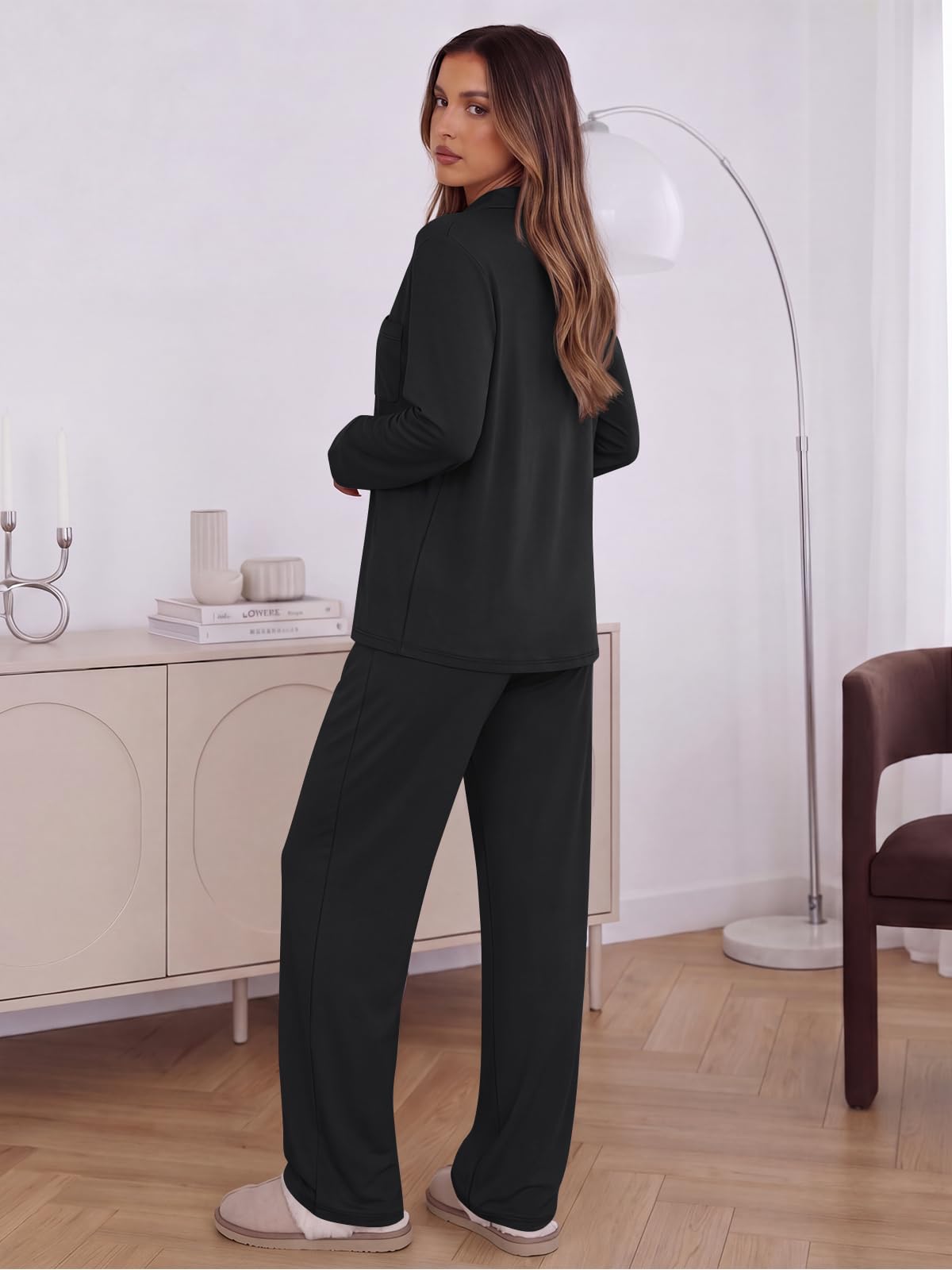 Trendy Queen Women Pajamas Set Sleepwear Fall 2 Piece Soft Lounge Pjs