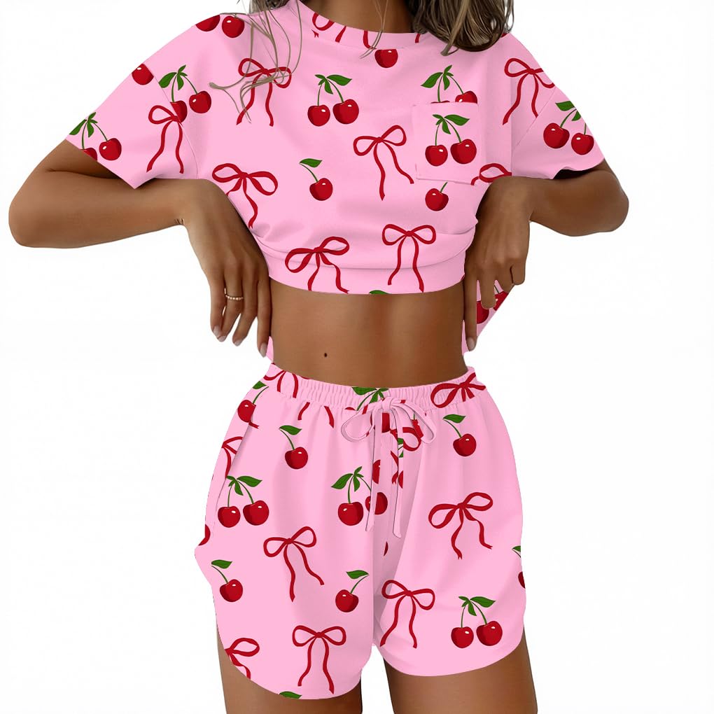Ekouaer Womens Pajama Sets Sexy Lounge Sets Side Split Short Pj Sets