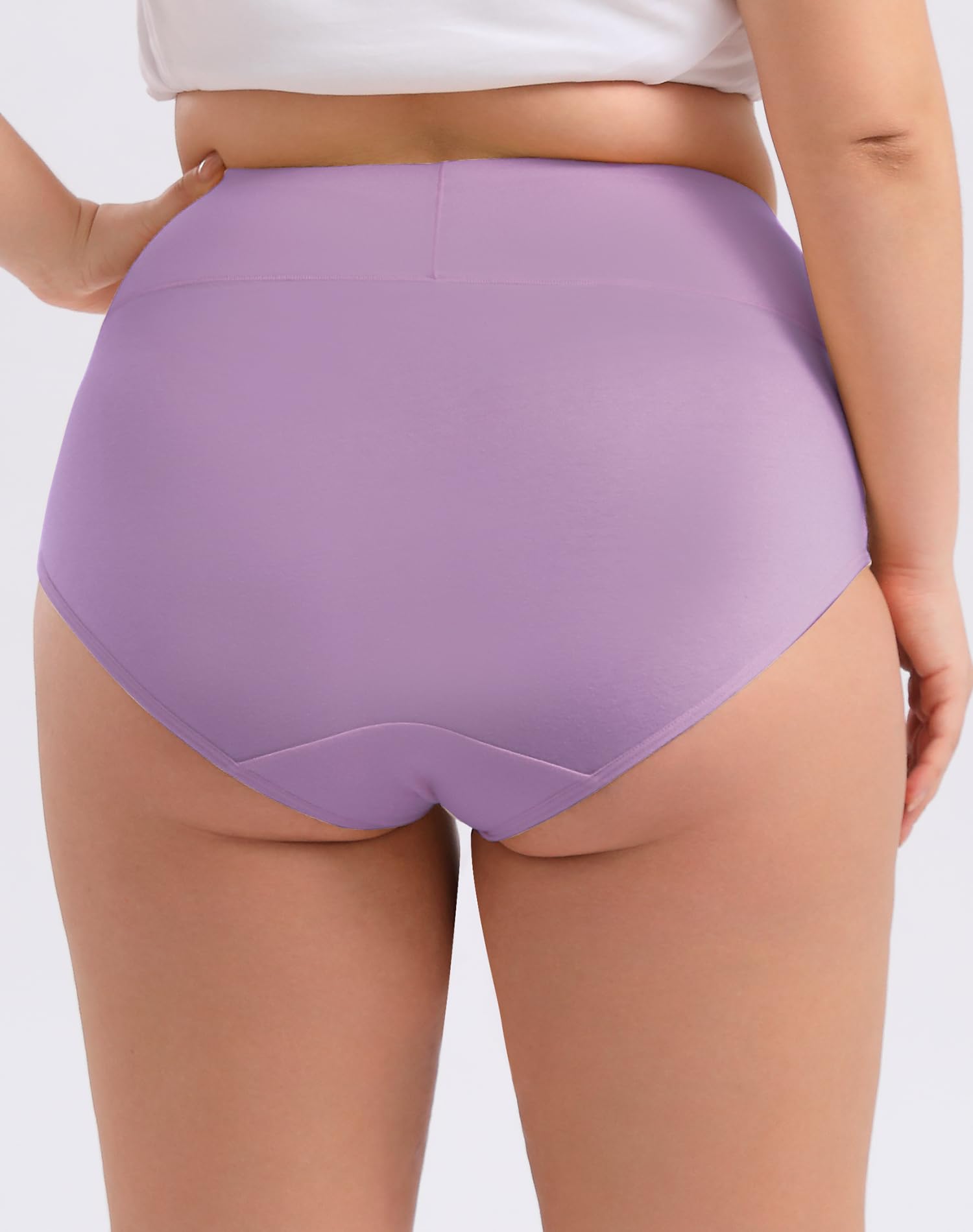 INNERSY Women's Plus Size XL-6XL Cotton Underwear High Waisted Briefs Panties 4-Pack
