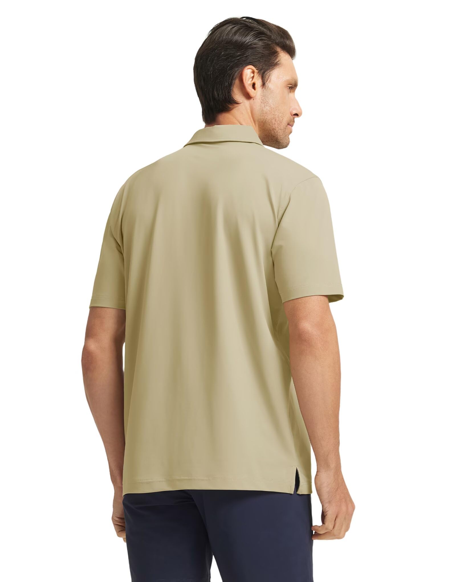 M MAELREG Mens Golf Shirts Short Sleeve Chest Print Stripe Moisture Wicking Dry Fit Casual Collared Mens Polo Shirts