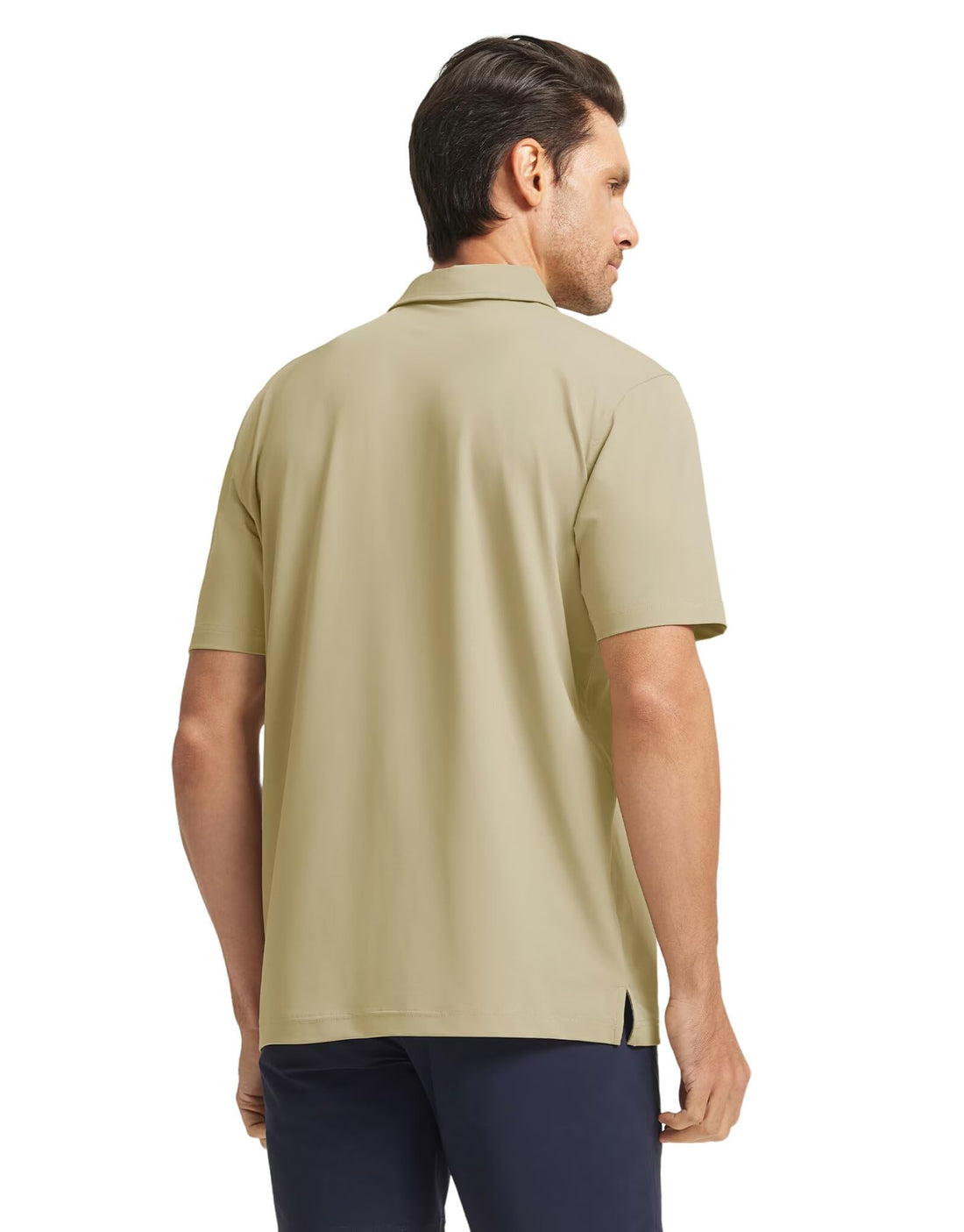 M MAELREG Mens Golf Shirts Short Sleeve Chest Print Stripe Moisture Wicking Dry Fit Casual Collared Mens Polo Shirts