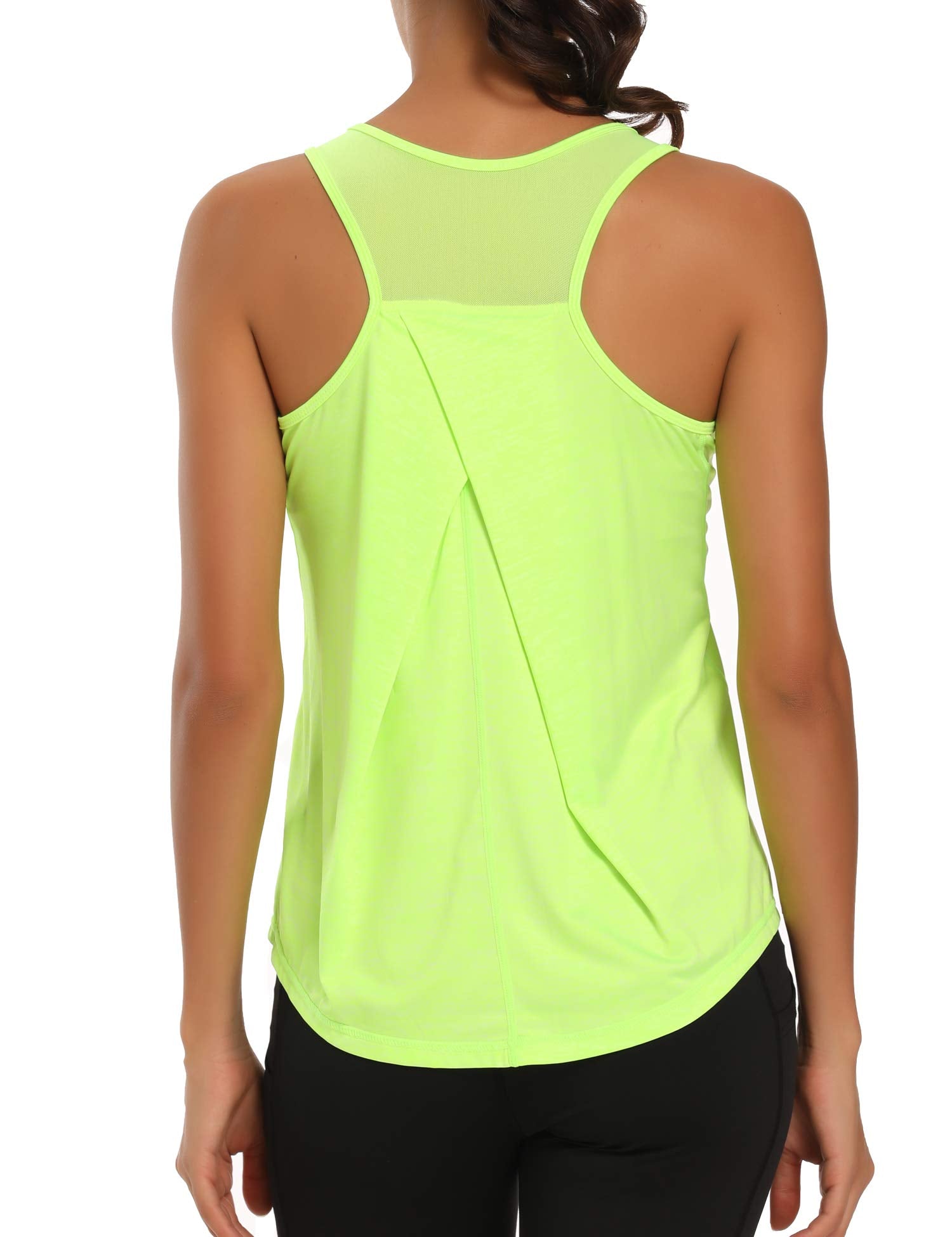 Aeuui Womens Workout Tops for Women Racerback Tank Tops Mesh Yoga Shirts Athletic Running Tank Tops Sleeveless Gym Clothes