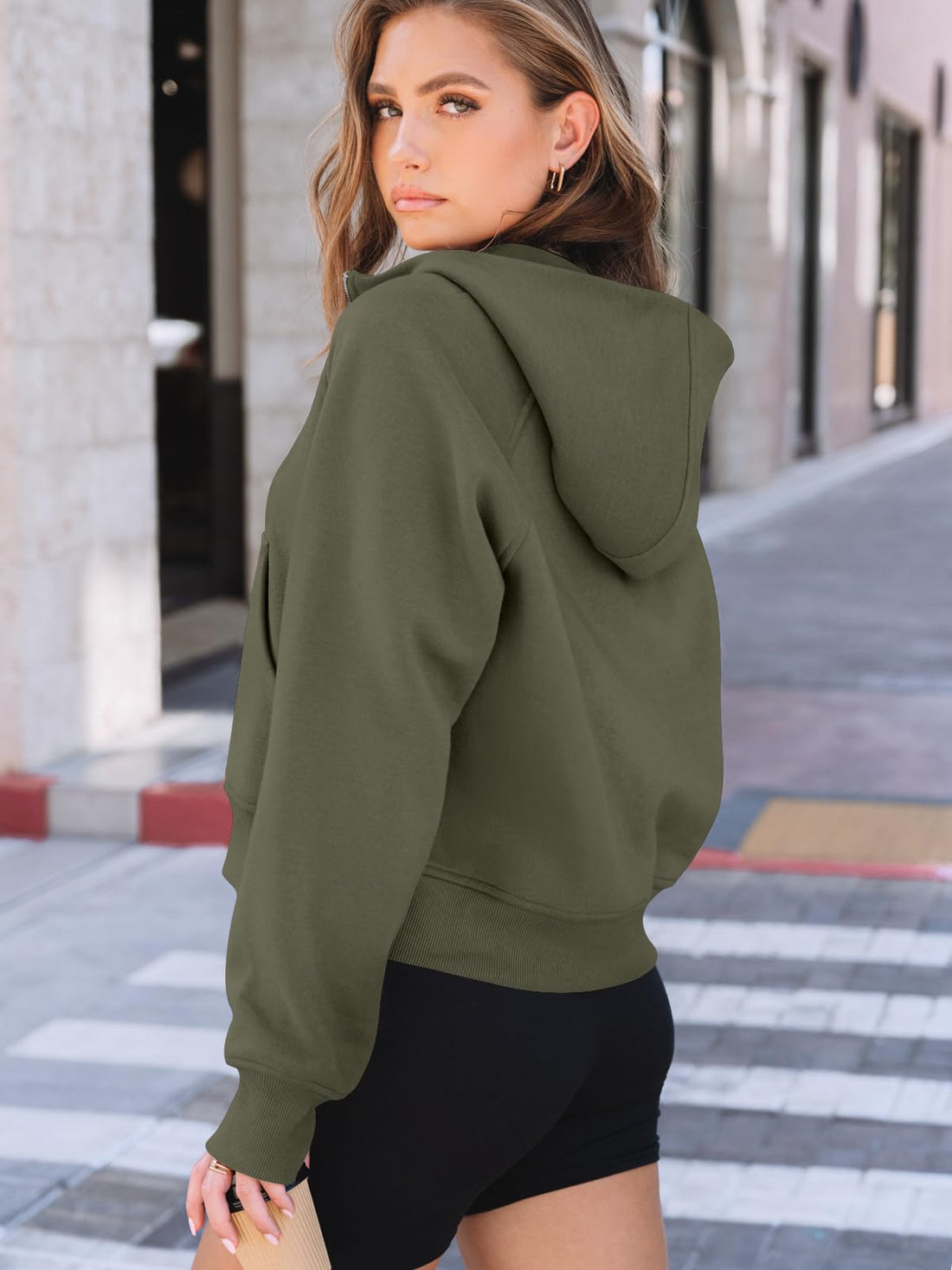 AUTOMET Womens Hoodies Half Zip Up Casual Comfort Fall Clothes 2026 | Fleece lined, hooded, jackets with pockets, travel airport Outfits, y2k sweatshirts, cute loung wear, winter sweaters