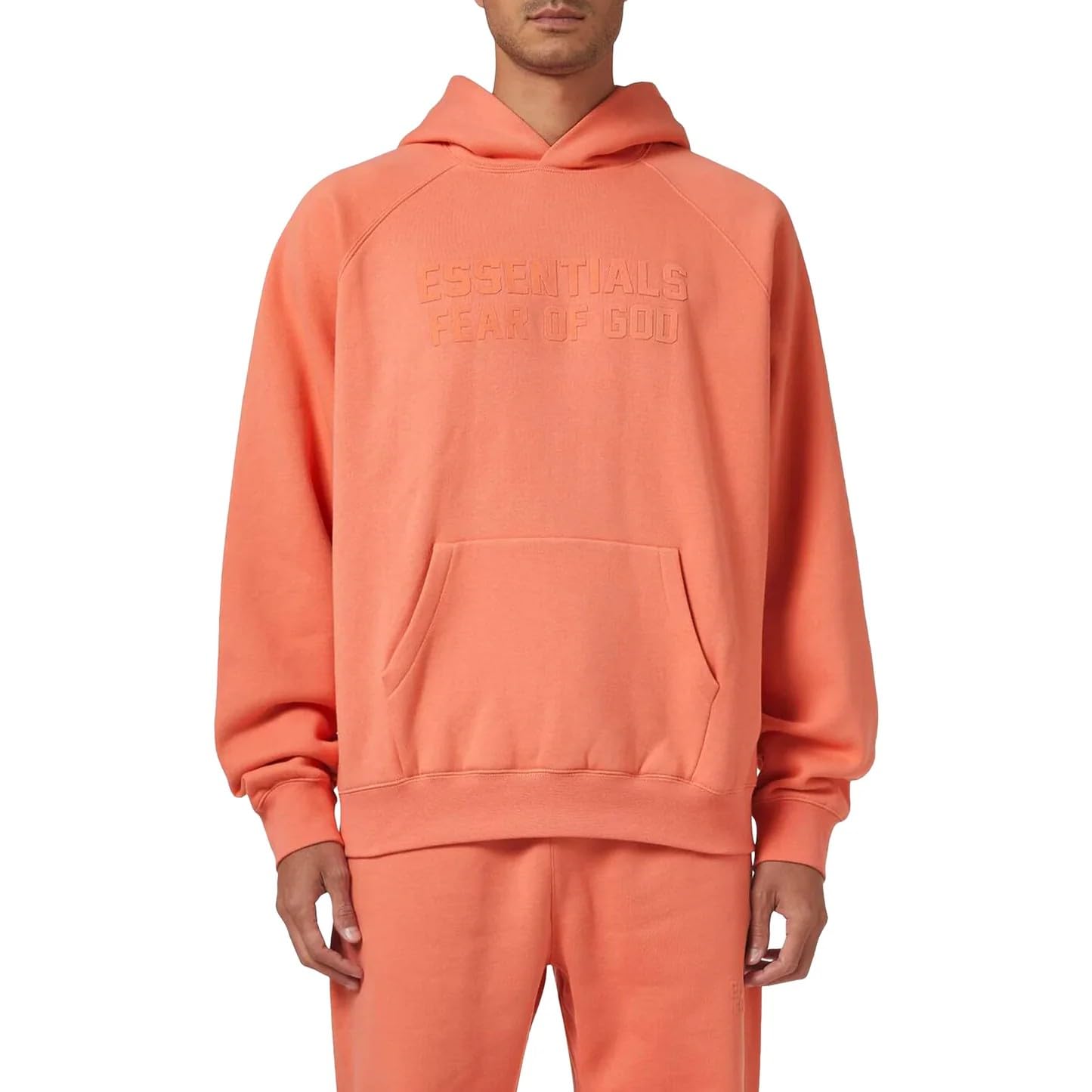 Essentials Basic Pullover Hoodie, Cotton Blend, Adult Oversized Men Size, One Size Down