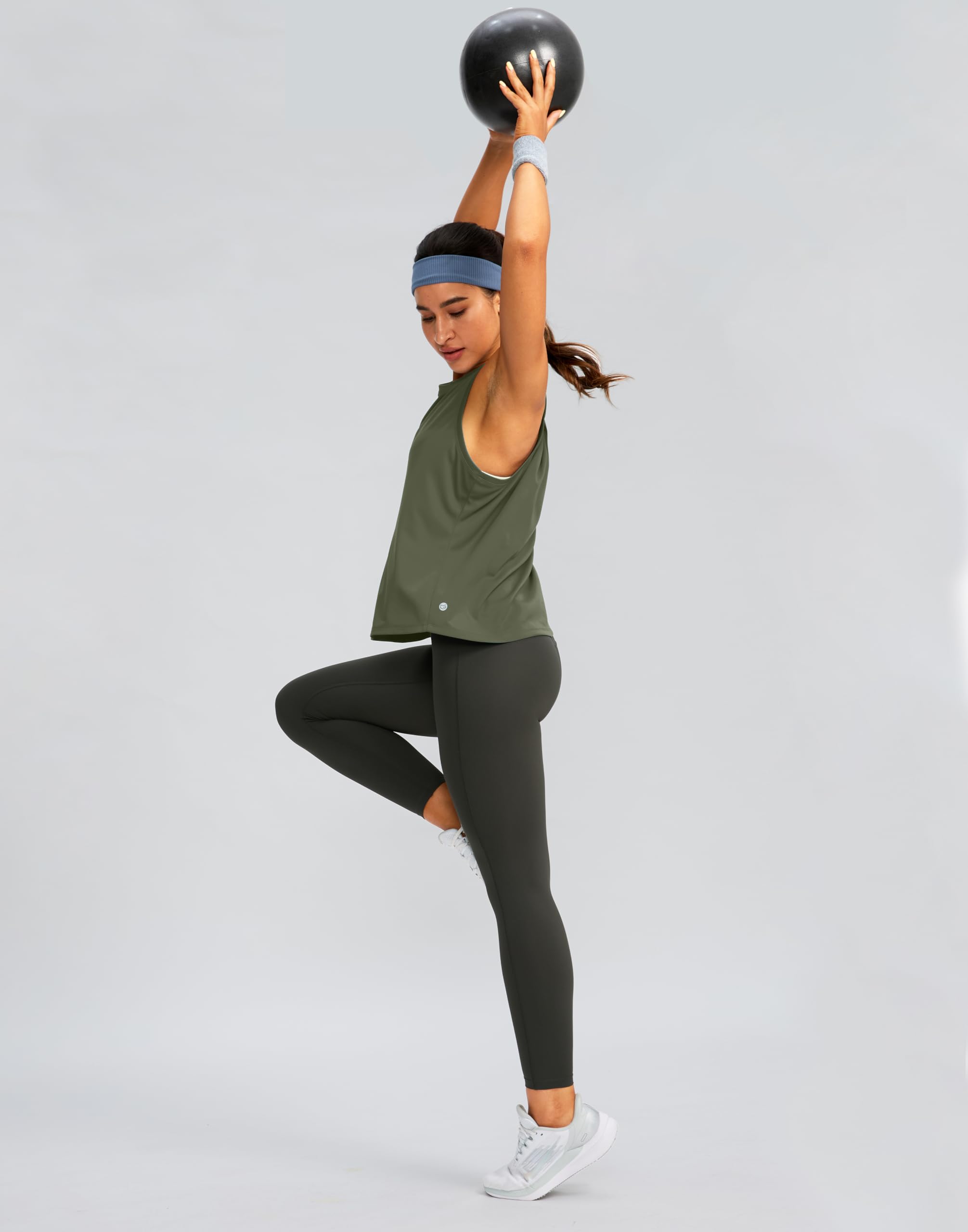 Women's Workout Tops Racerback Athletic Tank Tops Sleeveless Loose Fit Yoga Running Gym Shirts for Women