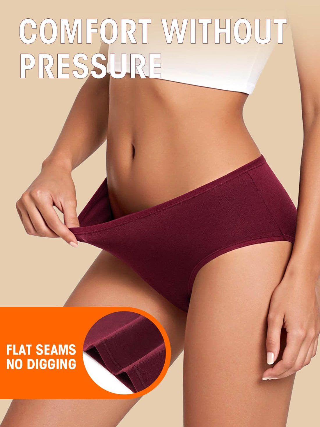 Cotton Hipster Panties Women: 6-Pack Soft Full Coverage Mid Rise Underwear for Everyday Comfort
