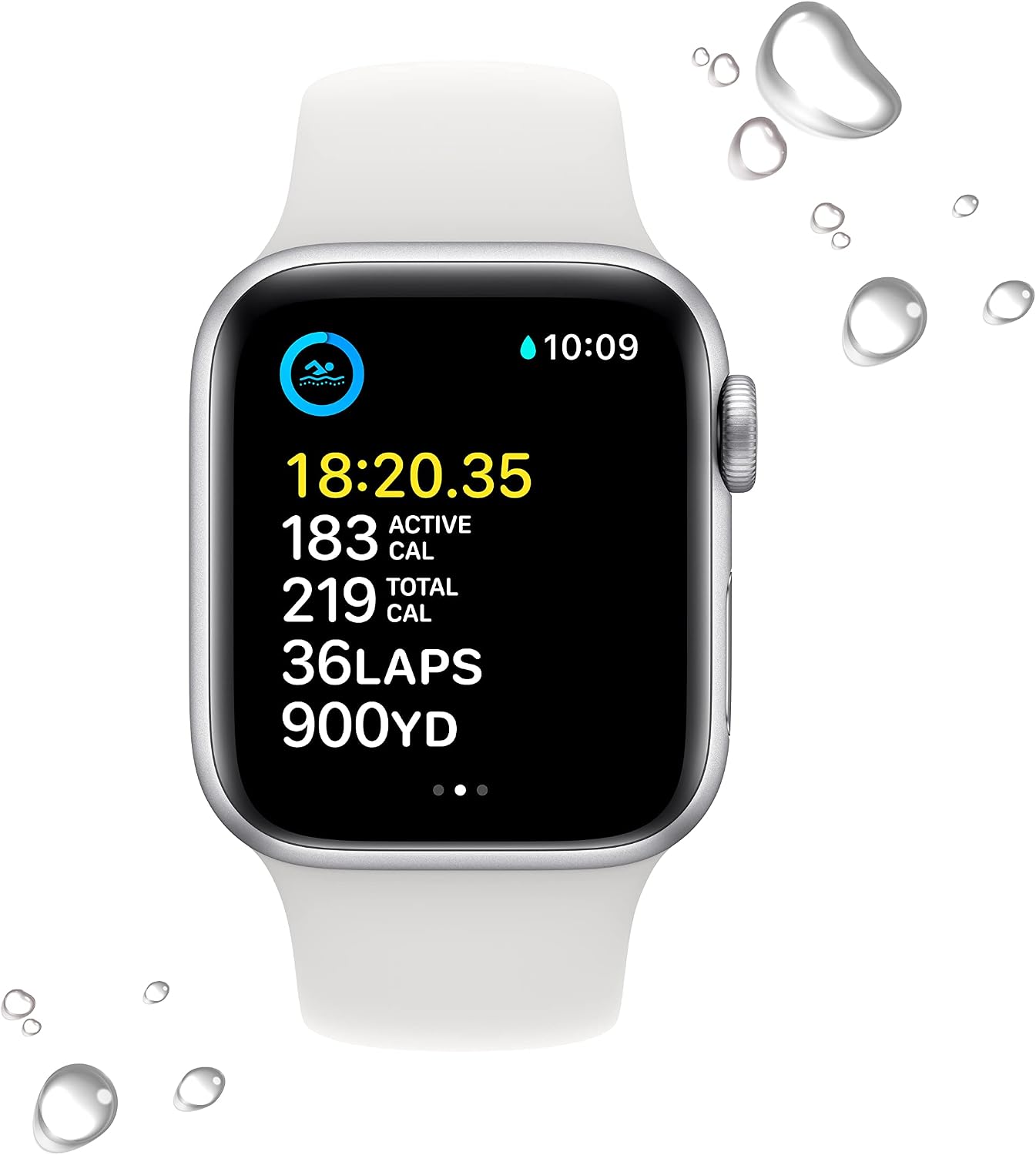 Apple Watch SE (2nd Gen) (GPS, 40mm) - Silver Aluminum Case with White Sport Band, M/L (Renewed)