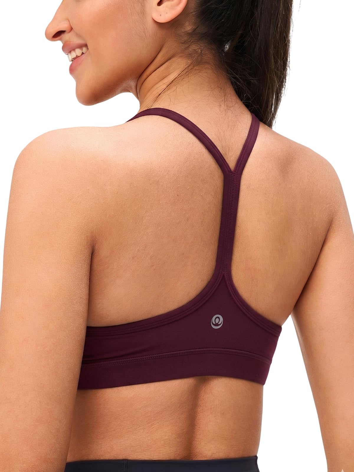 Womens Y Back Padded Sports Bra Strappy U Neck Butter Soft Low Impact Workout Bras Yoga Pilates Walking