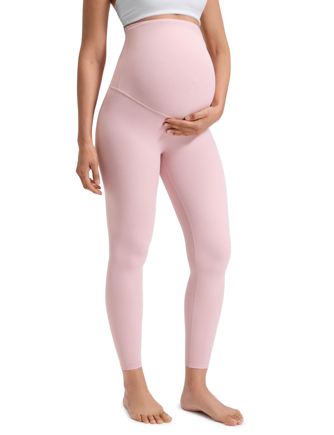 CRZ YOGA Maternity Leggings 25" | Butterluxe, Extremely Soft, Gentle Compression, Yoga, Super High Rise, U-shaped Belly, Pregnancy and Postpartum