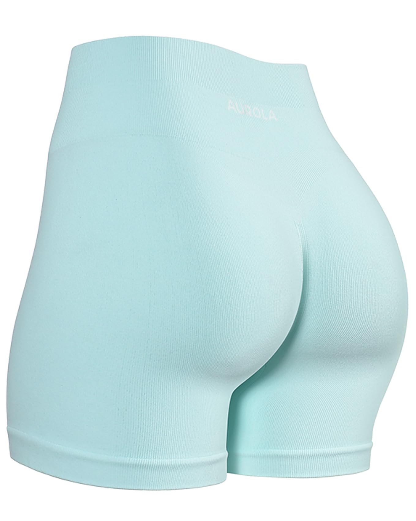 AUROLA Power Workout Shorts for Women Tummy Control Squat Proof Ribbed Thick Seamless Scrunch Active Short