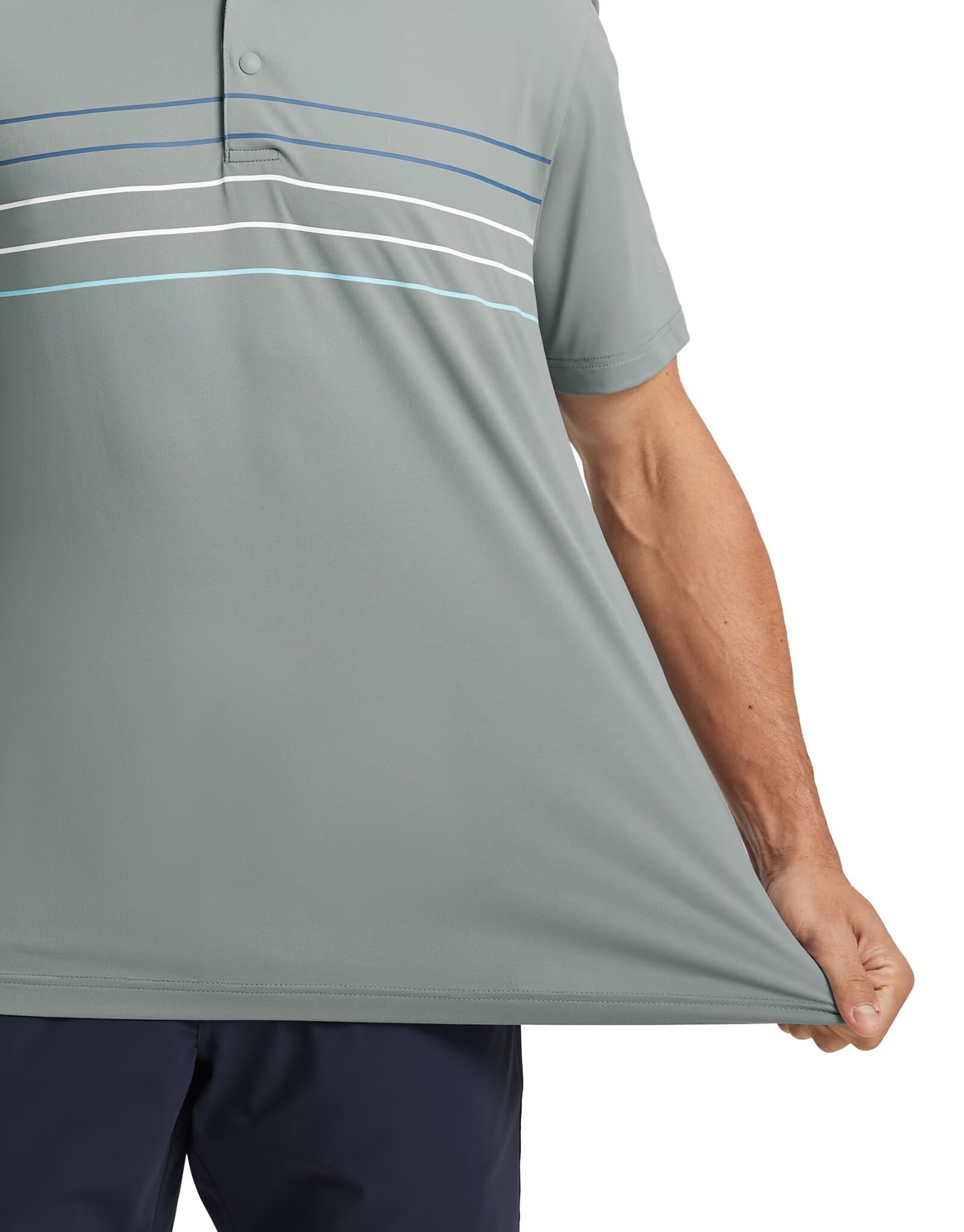 M MAELREG Mens Golf Shirts Short Sleeve Chest Print Stripe Moisture Wicking Dry Fit Casual Collared Mens Polo Shirts