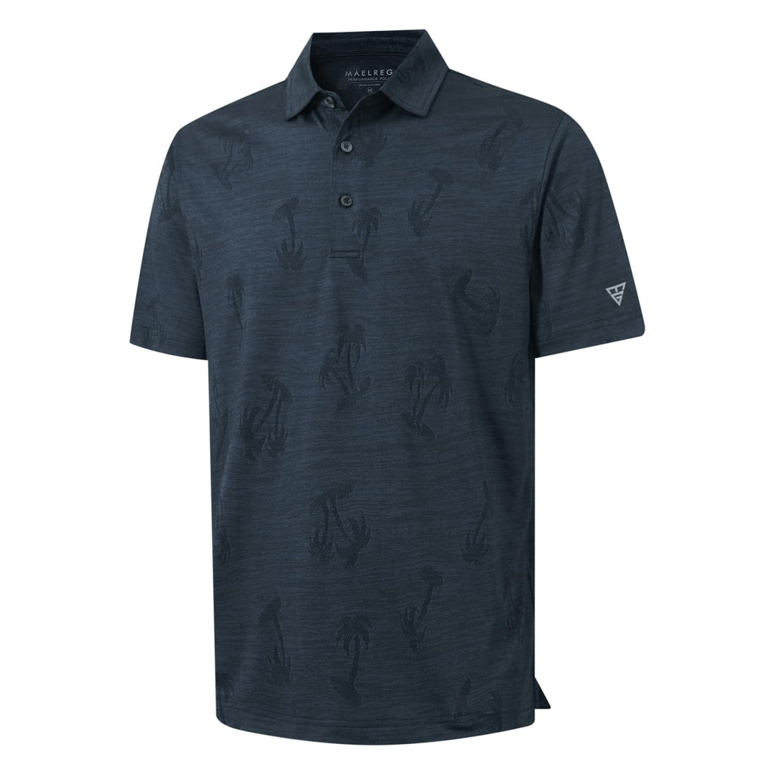 M MAELREG Short Sleeve Golf Shirts for Men Moisture Wicking Performance Lightweight Jacquard 3 Button Polo Shirts for Men