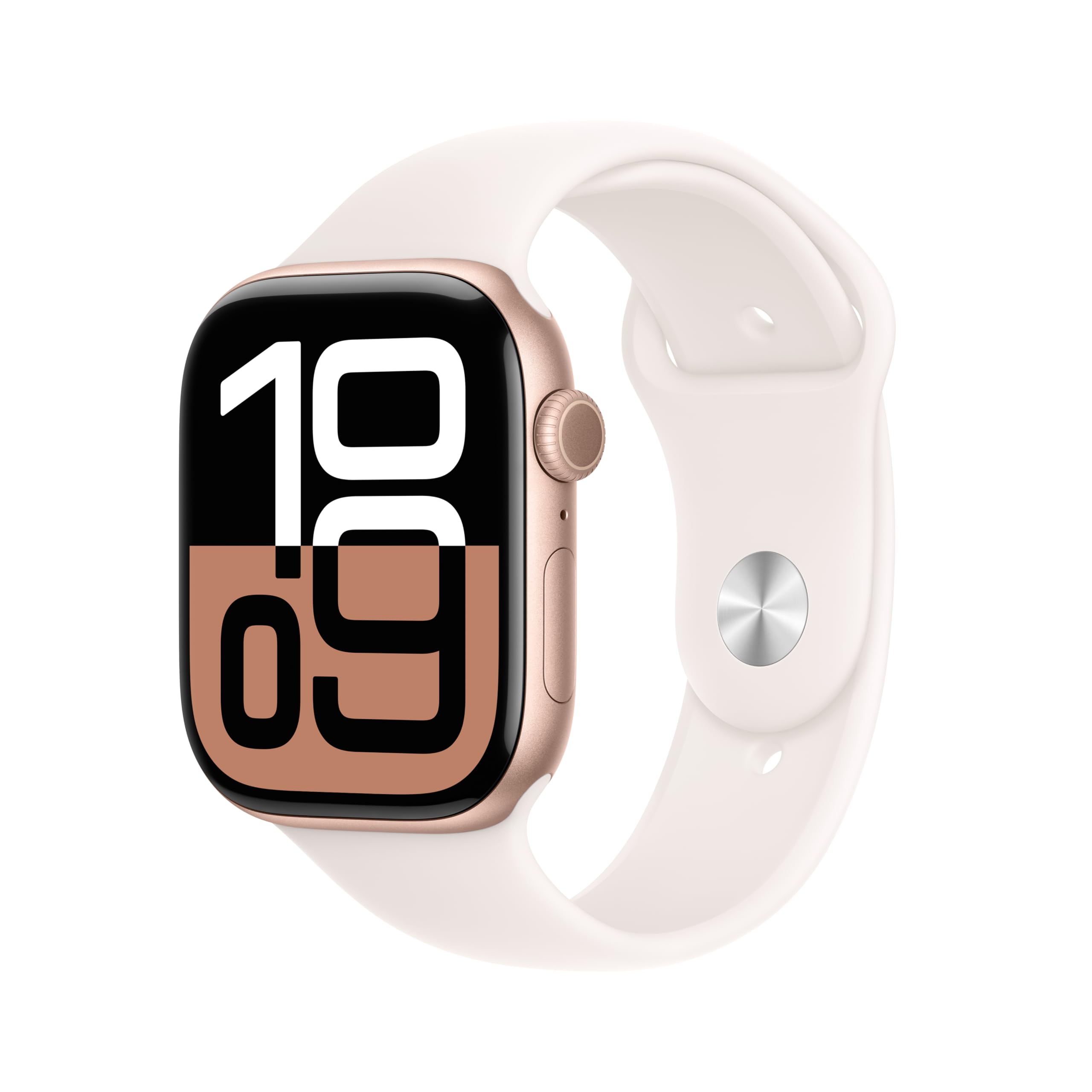 Apple Watch Series 10 [GPS 42mm case] Smartwatch with Silver Aluminum Case with Blue Cloud Sport Loop. Fitness Tracker, ECG App, Always-On Retina Display, Carbon Neutral