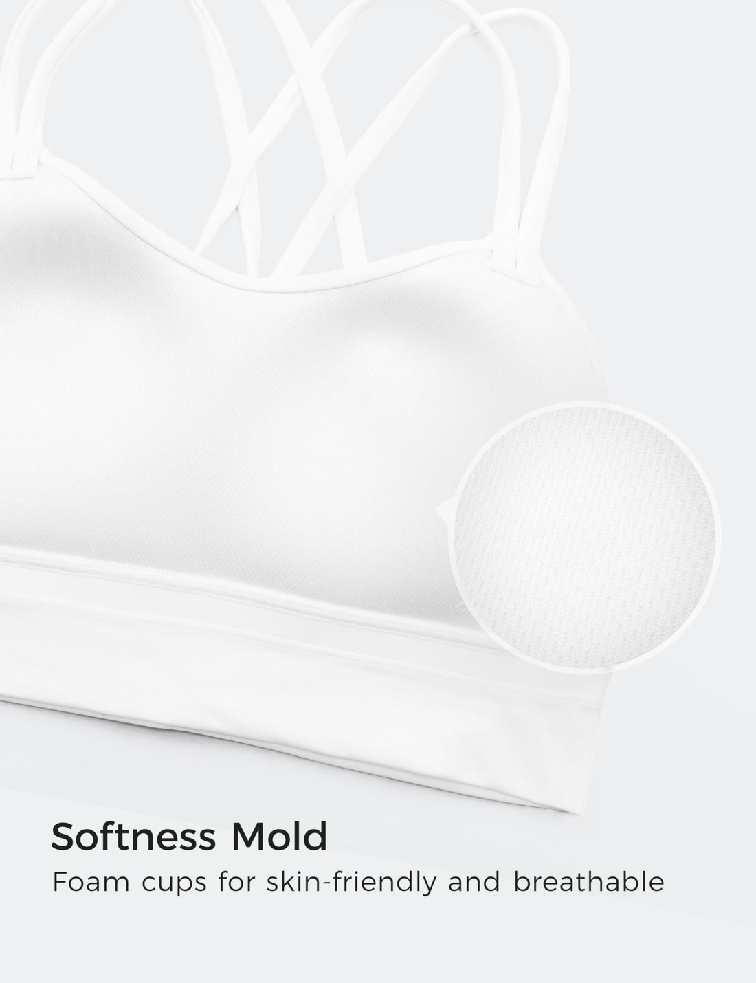CRZ YOGA Softness Mold Butterluxe Sports Bras | Molded Cup, Light Support, Yoga, Extremely Soft, Longline, Strappy Back, Scoop Neck, for Women