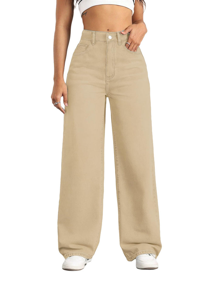 Straight Leg Jeans for Women,High Waisted Wide Leg Loose Stretchy Boyfriend Denim Pants Baggy Jeans for Women
