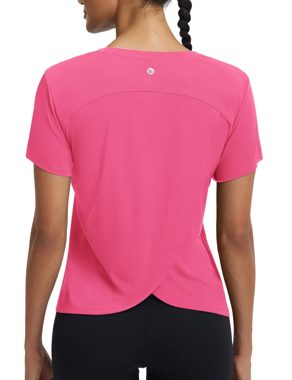 baleaf Women's Athletic Tops Short Sleeve Workout Shirts | Quick Dry, Moisture-wicking, Breathable, Lightweight, Stretchy, Sun Protection, Crew Neck, for Running, Gym, Tennis, Yoga