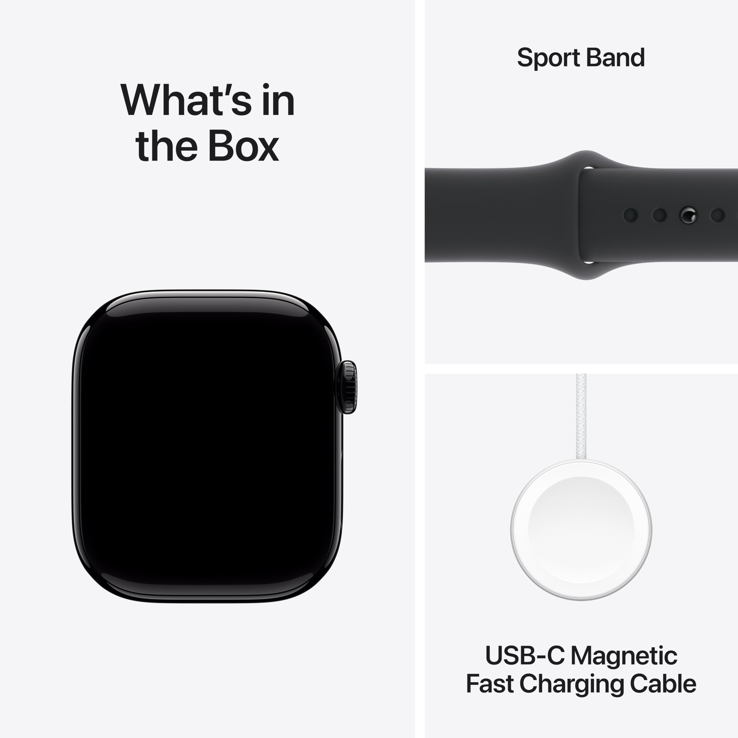 Apple Watch Series 10 [GPS 46mm case] Smartwatch with Jet Black Aluminum Case with Black Sport Band - M/L. Fitness Tracker, ECG App, Always-On Retina Display, Water Resistant