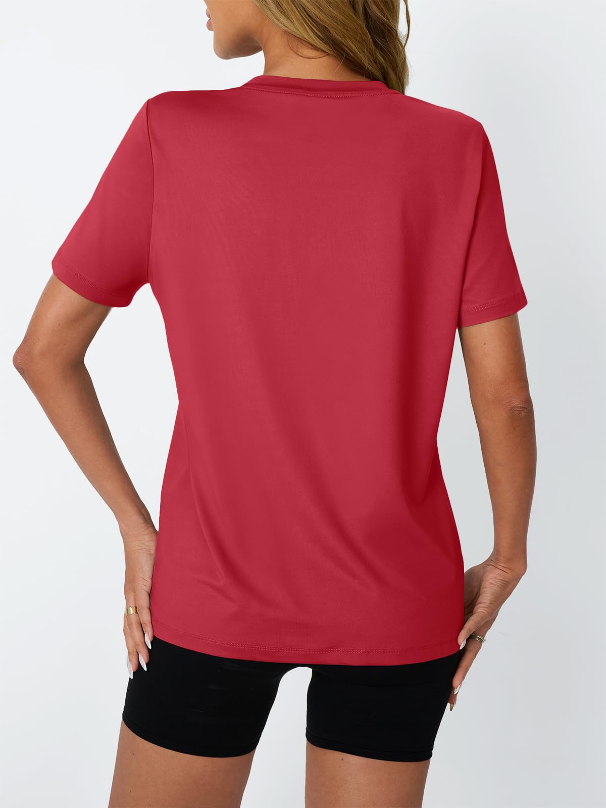 AUTOMET Women's Workout Shirts Short Sleeve Tops for Running Hiking Gym Athletic