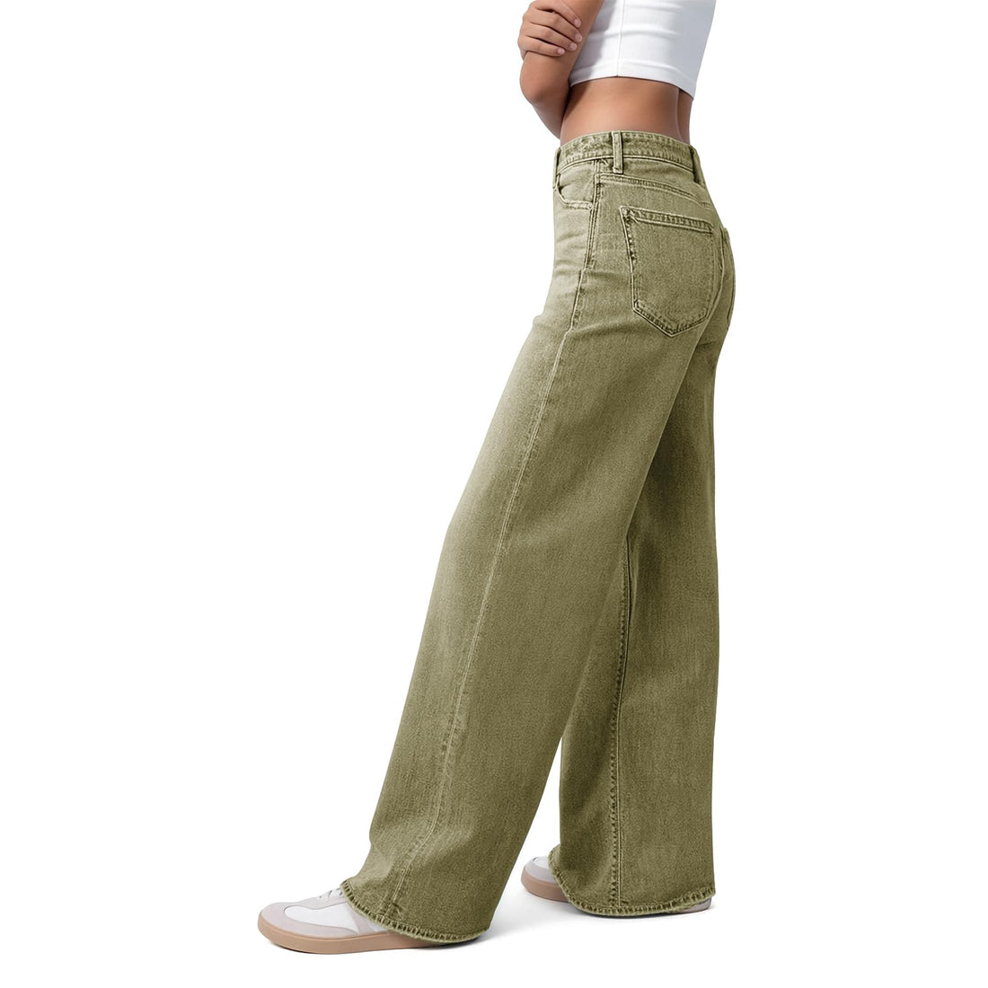 Women's Wide Leg Jeans High Waisted Baggy Straight Leg Loose Stretchy Casual Denim Pants