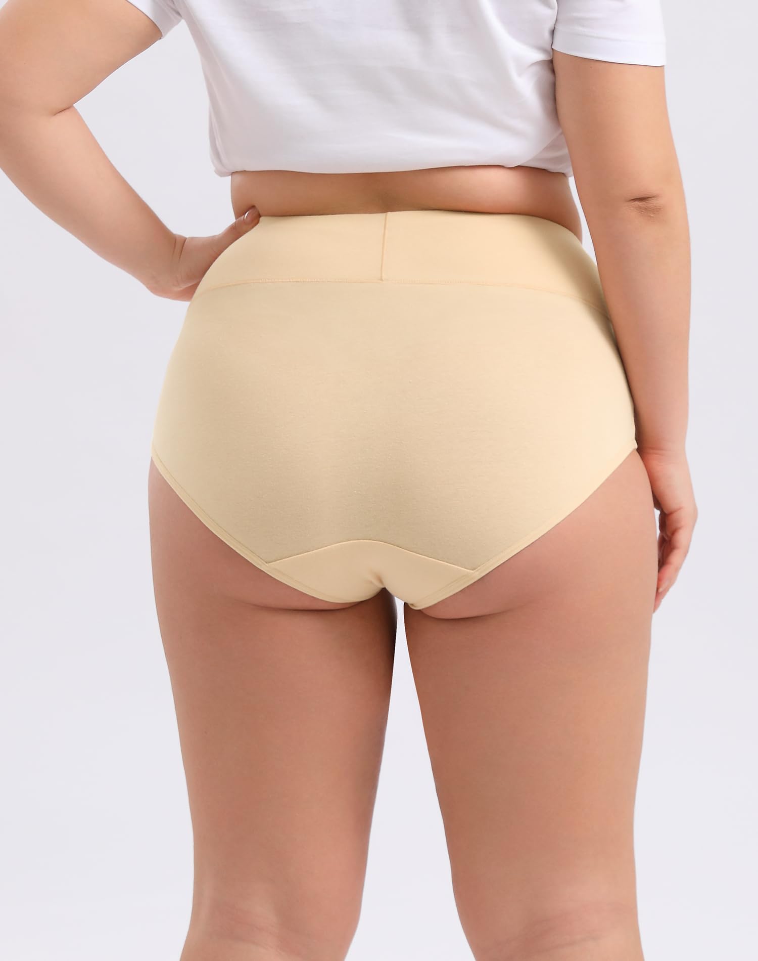 INNERSY Women's Plus Size XL-6XL Cotton Underwear High Waisted Briefs Panties 4-Pack