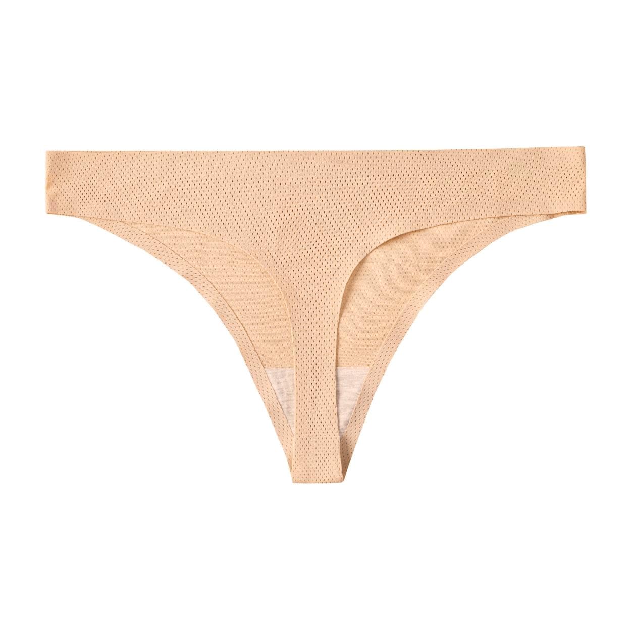 voenxe Seamless Women Underwear Thongs,No Show Ladies Workout Thong,5 Pack | Invisible Breathable Comfortable Mesh Panties,No Seam Soft Low Rise Cut Athletic Undies for Sports Gym Running Exercise Work