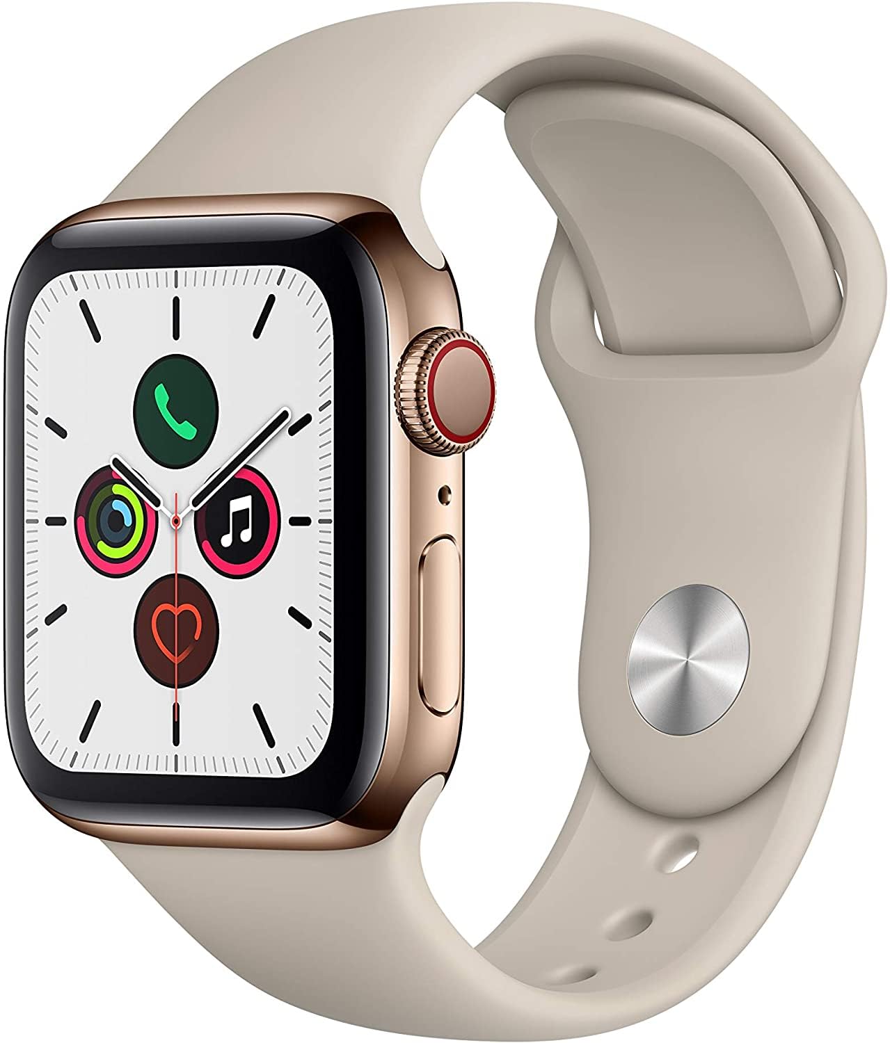 Apple Watch Series 5 (GPS, 44MM) - Space Gray Aluminum Case with Black Sport Band (Renewed)
