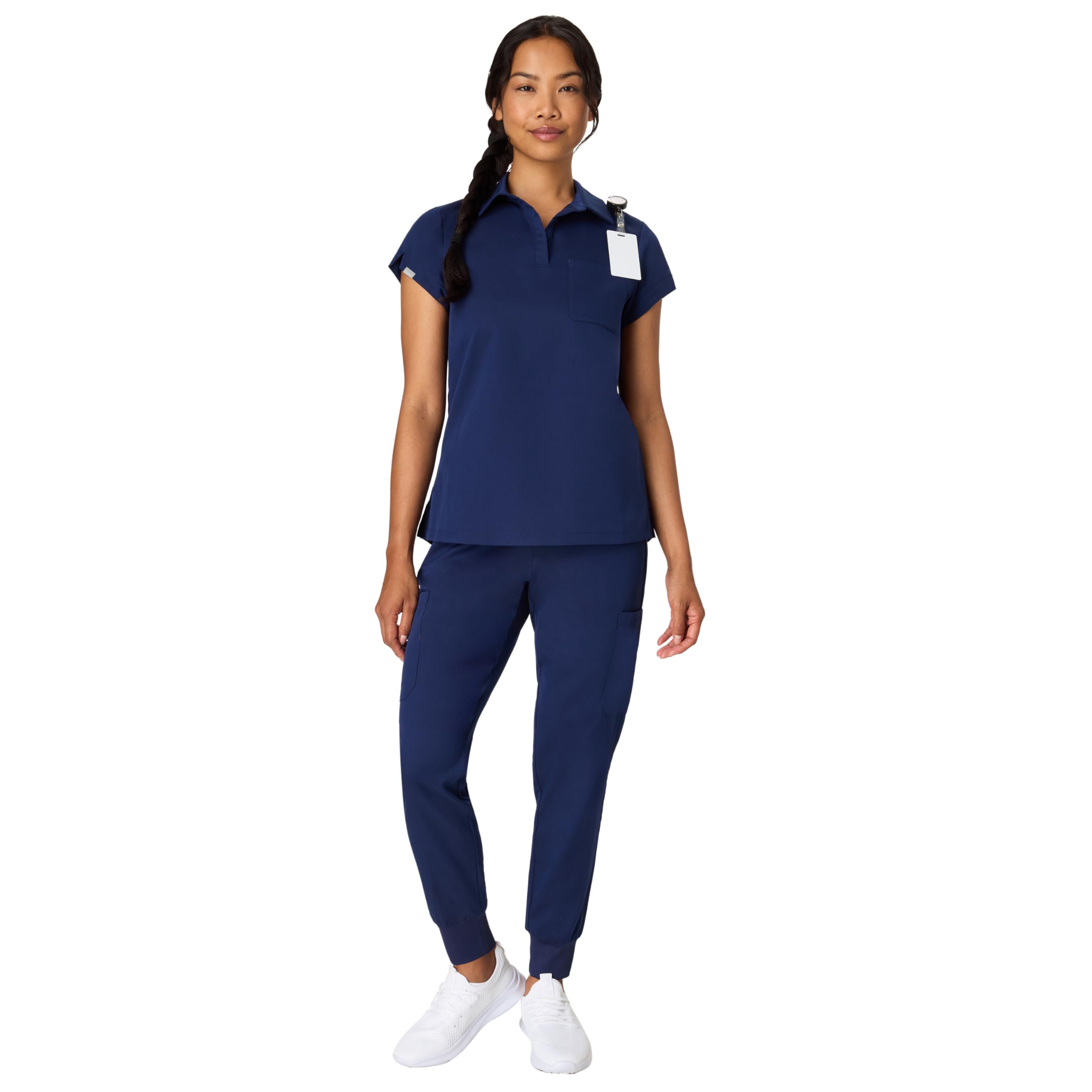 Hanes Women's Scrubs Top, Premium Polo V-Neck Moisture-Wicking Odor Control Women's Shirt
