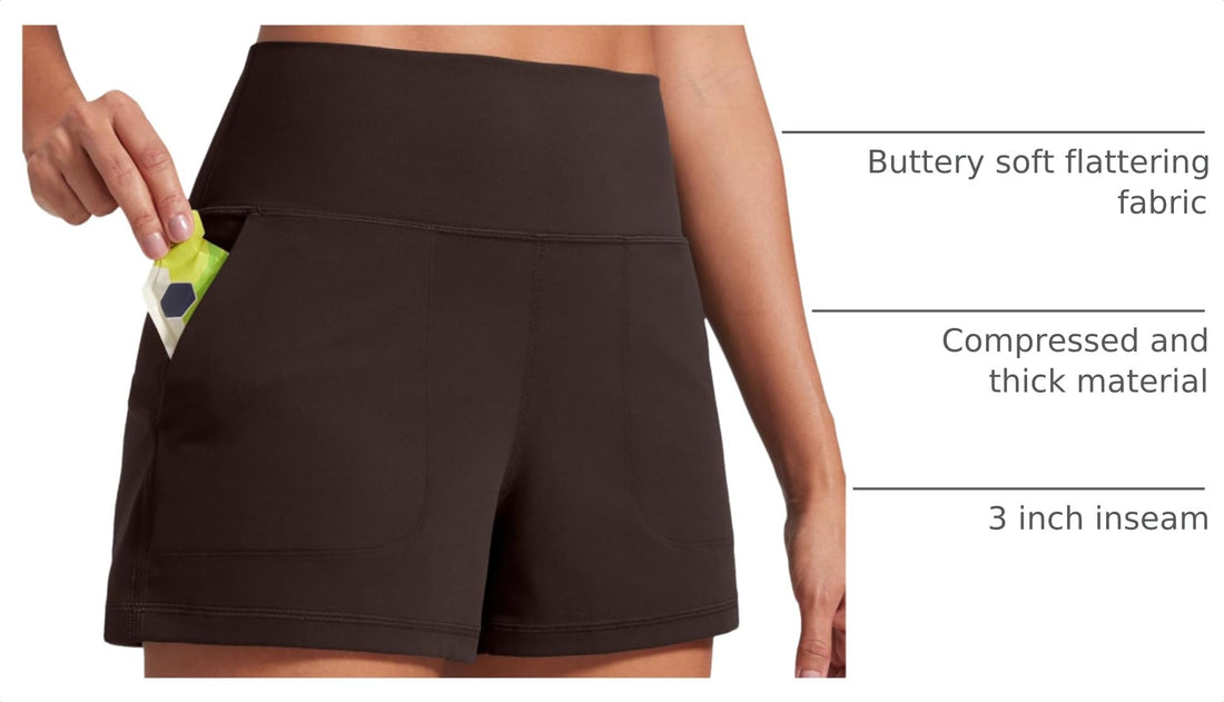 CRZ YOGA Butterlift Linerless Shorts 3" | High Waisted, Buttery Soft, Comfy, Yoga, Casual, Pockets, for Women