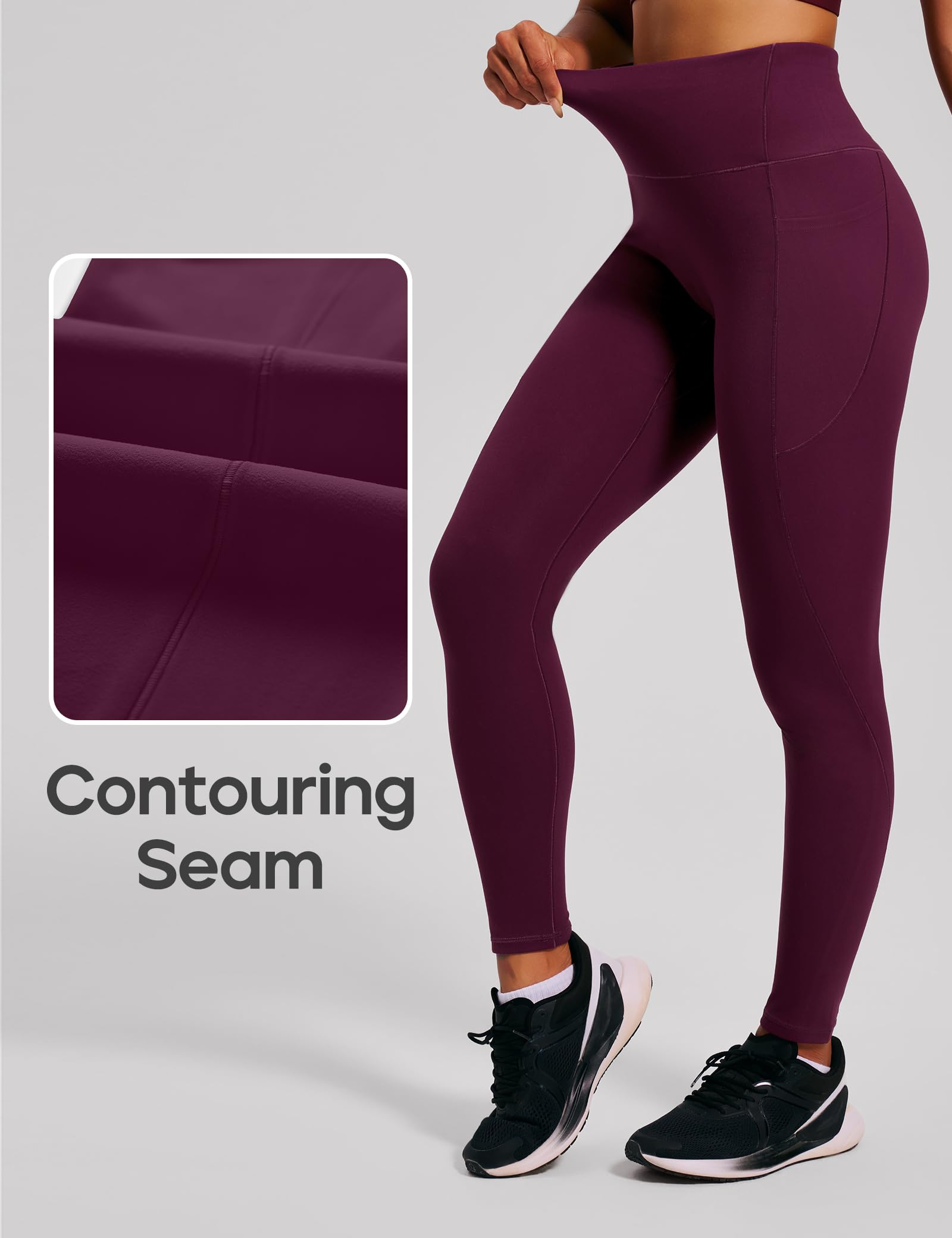 Heathyoga Scrunch Butt Lifting Leggings with Pockets for Women Tummy Control Compression Leggings No Front Seam Yoga Pants