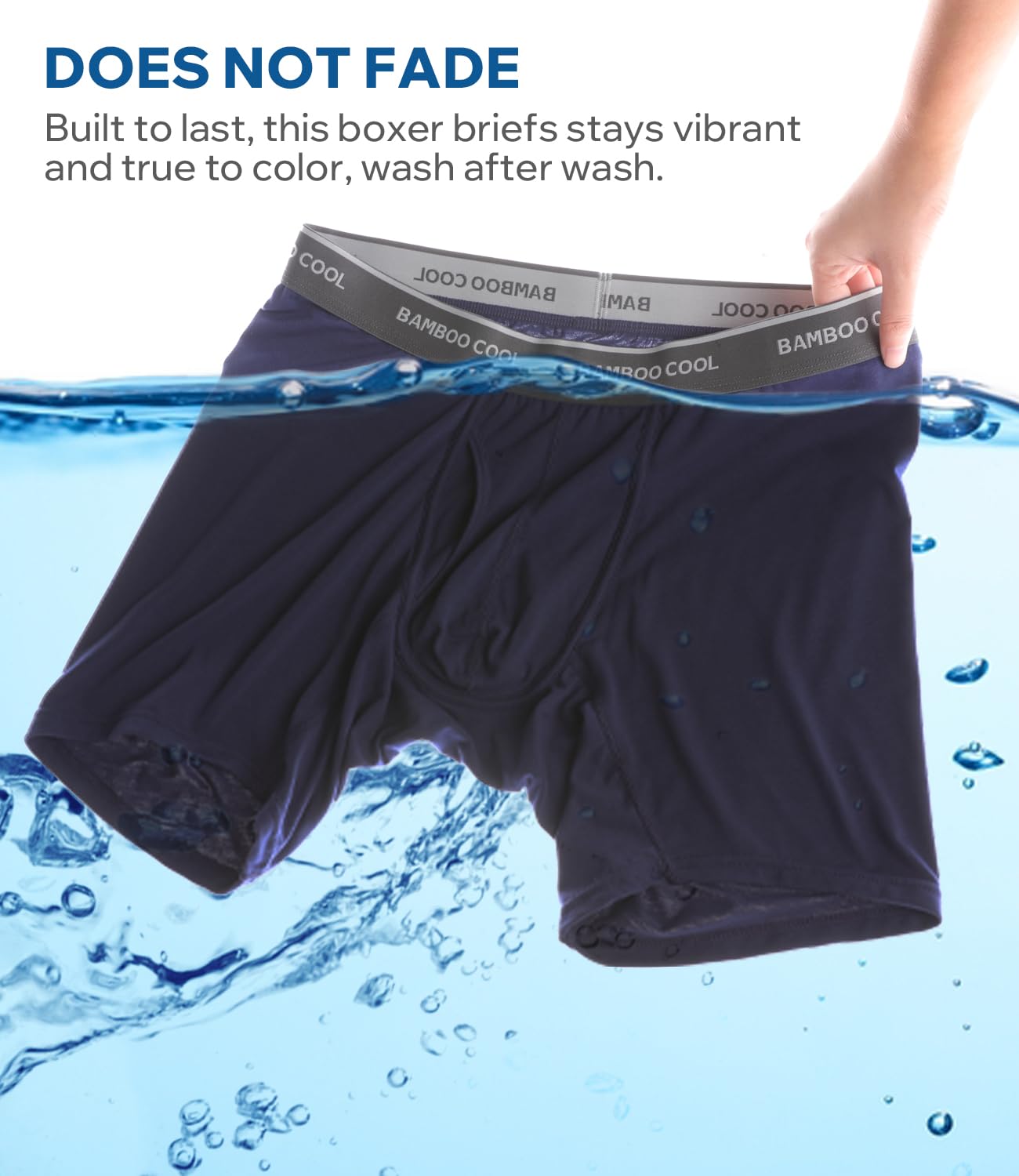 BAMBOO COOL Ultra Soft Mens Underwear Boxer Briefs 6-Pack | Bamboo Fabric‌,No Ride Up,More Breathable Than Cotton