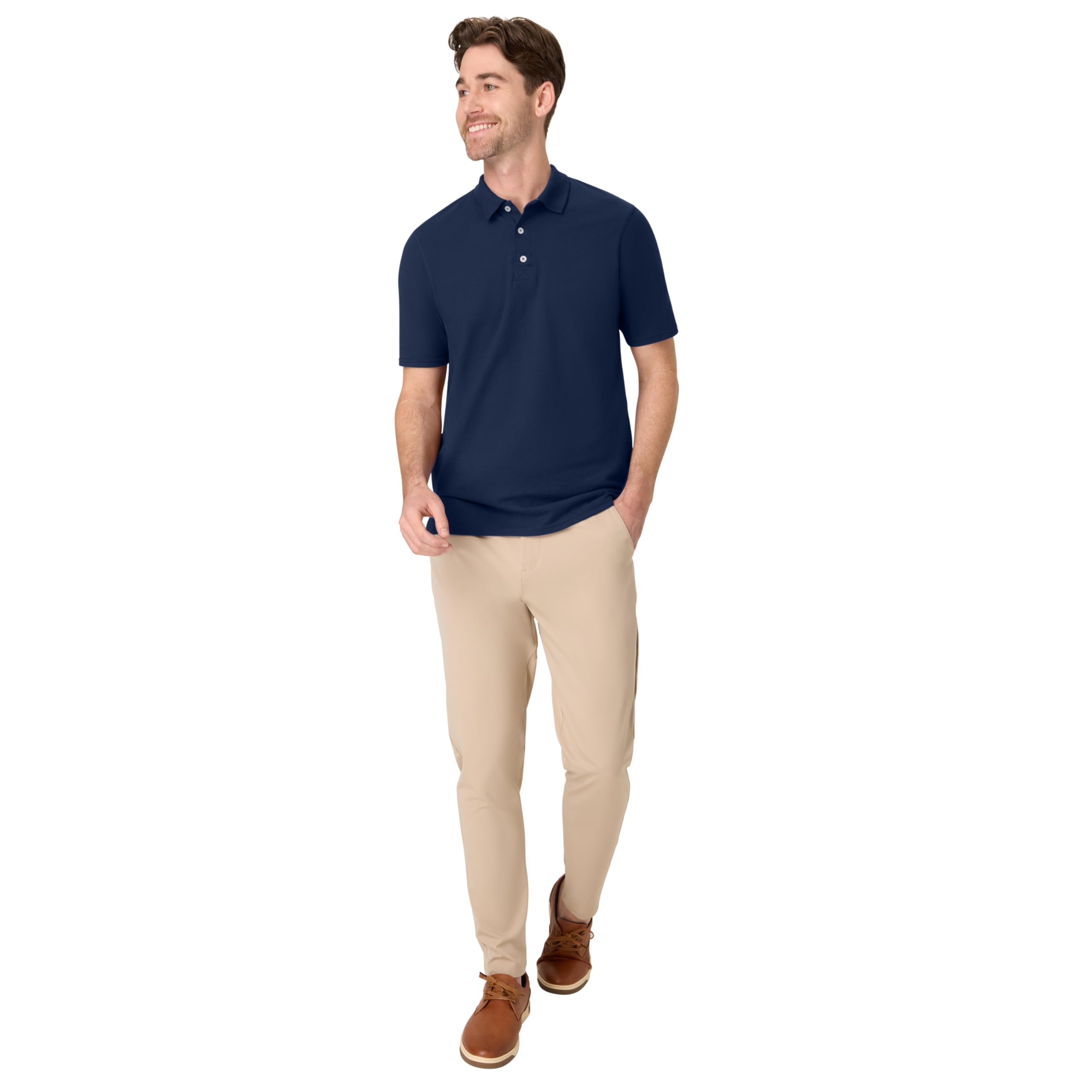 Hanes mens X-temp Performance Polo, Cotton Blend Sport Shirt for Men With Odor Control
