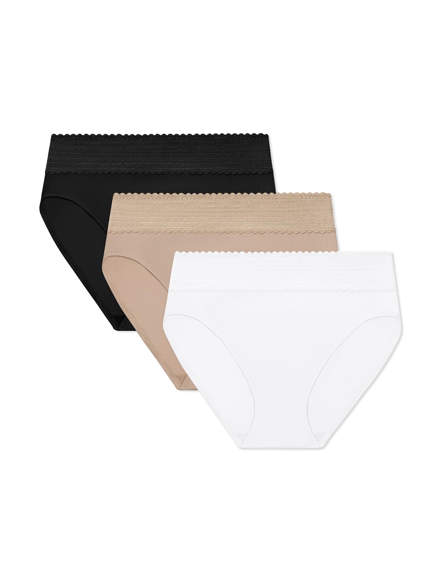Warner's Women's No Pinching, No Problems® Cotton Blend Dig-free Comfort Waistband With Lace Hi-cut 3-pack Wrw263hc04