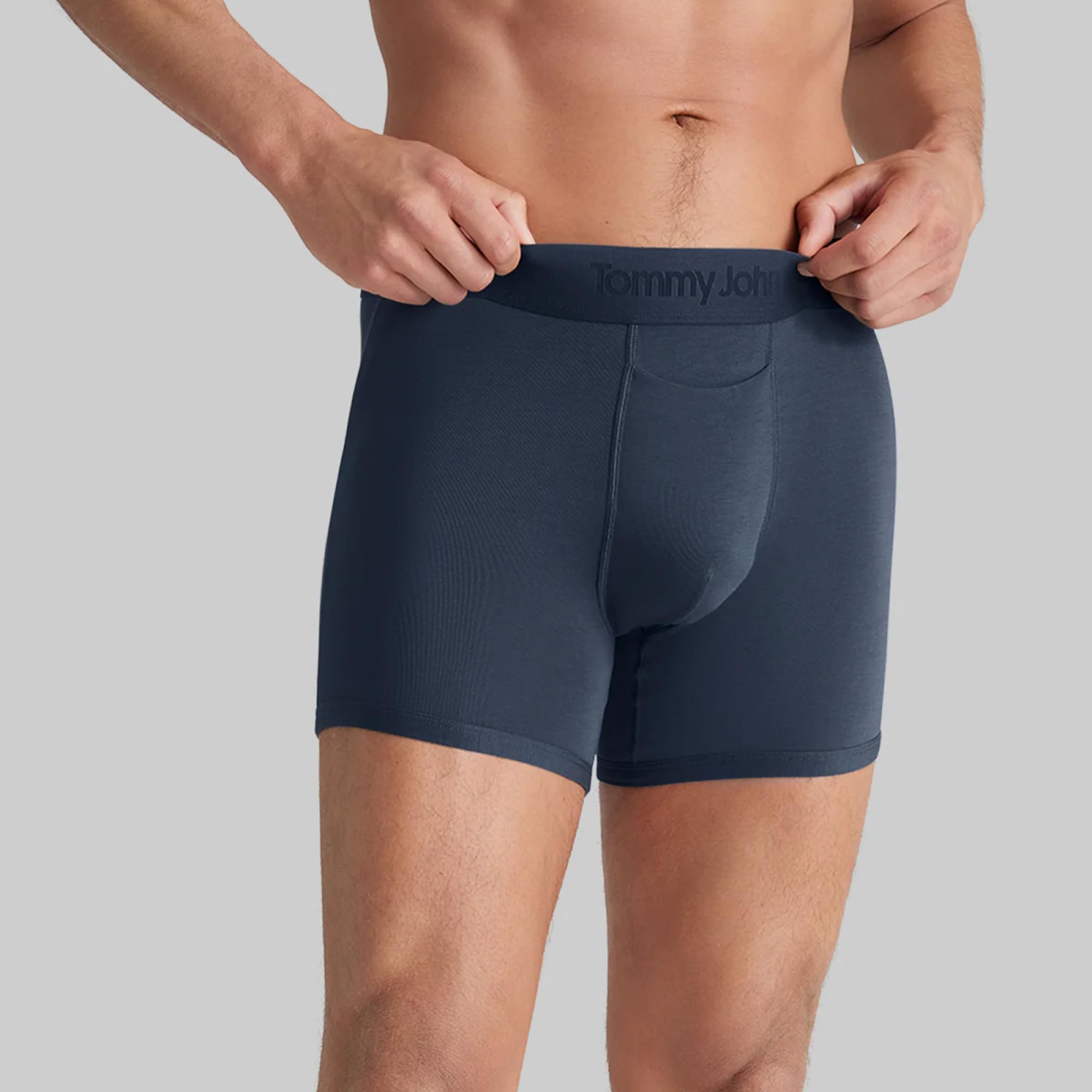 Tommy John Men's Trunk 4” Underwear, Second Skin Boxers with Supportive Contour Pouch, Soft, Breathable Stretch Fabric Boxers