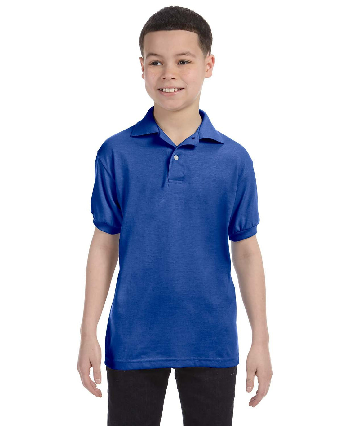 Hanes Boys' Short Sleeve Eco Smart Jersey Polo