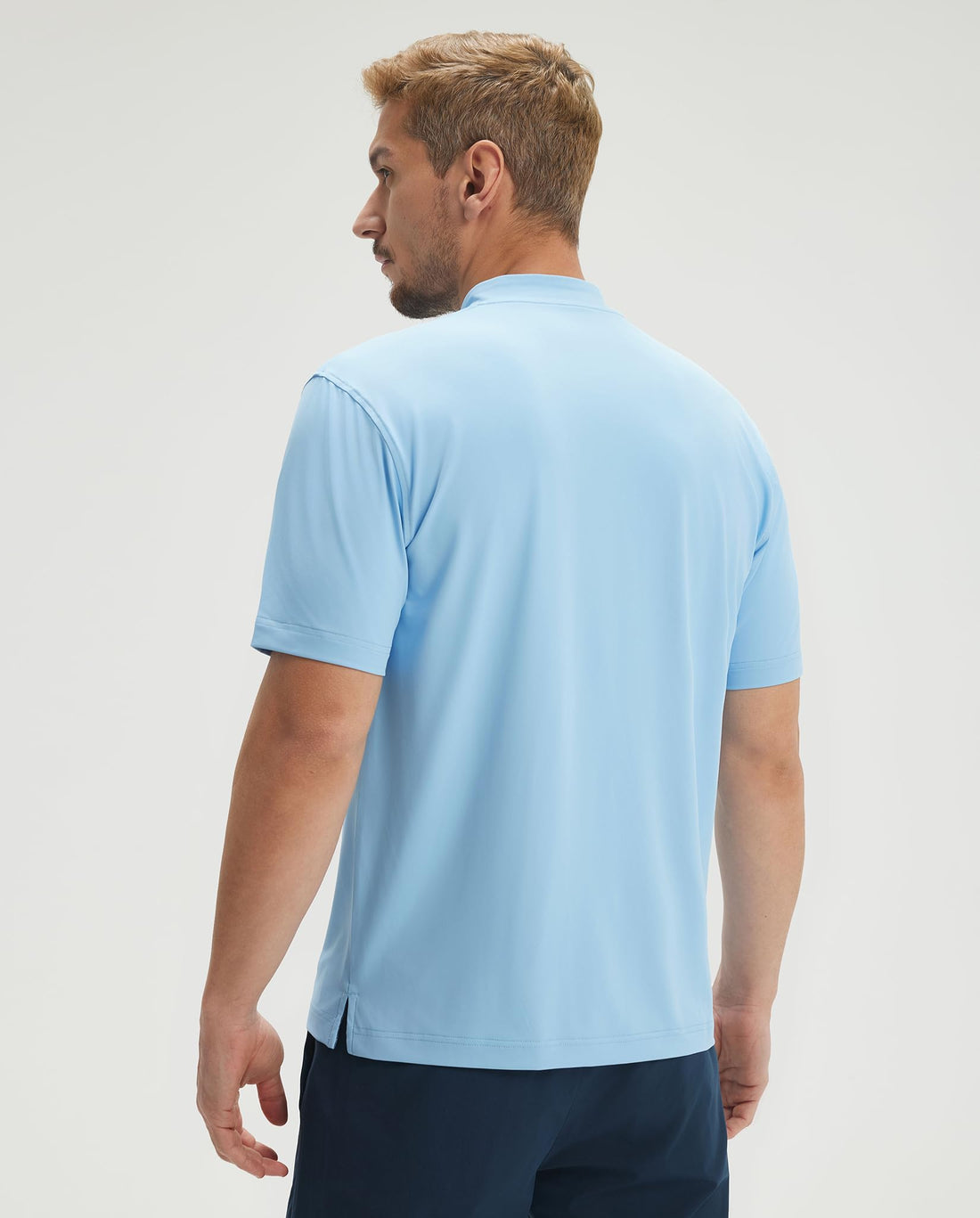 M MAELREG Mens Golf Shirts Collarless Performance Dry Fit Moisture Wicking Casual Solid Short Sleeve Henley Shirts for Men