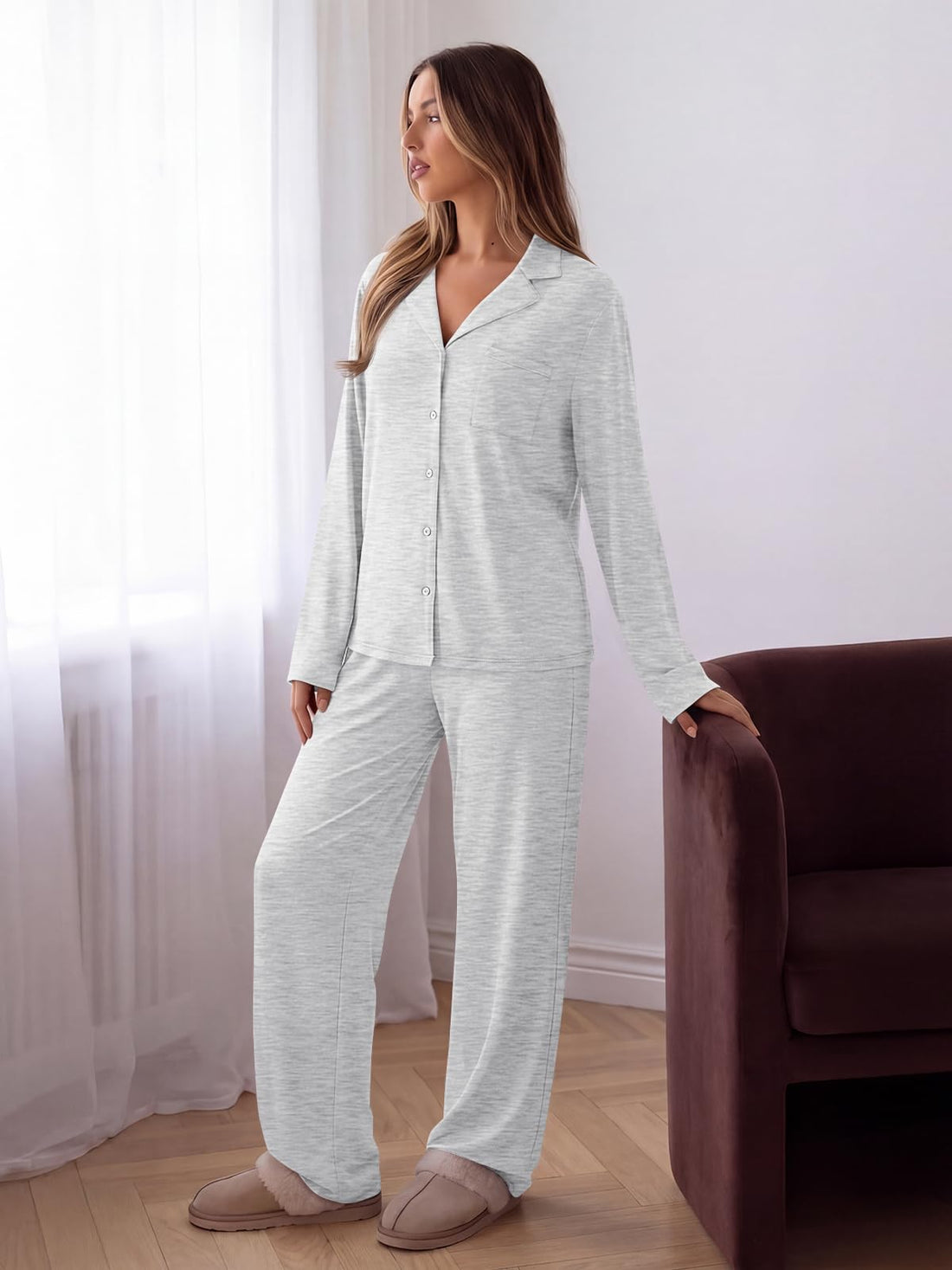 Trendy Queen Women Pajamas Set Sleepwear Fall 2 Piece Soft Lounge Pjs