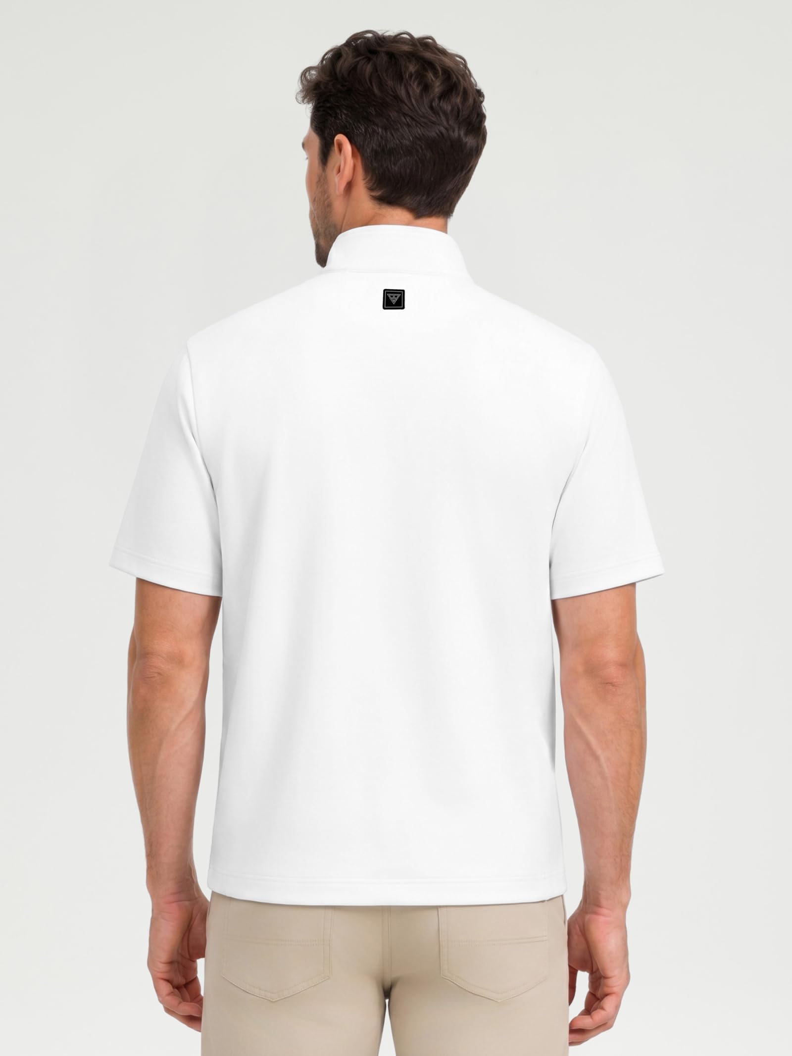 M MAELREG Short Sleeve Golf Jackets for Men with Full Zipper Lightweight UPF50+ Hiking Vests For Men with Button Pockets