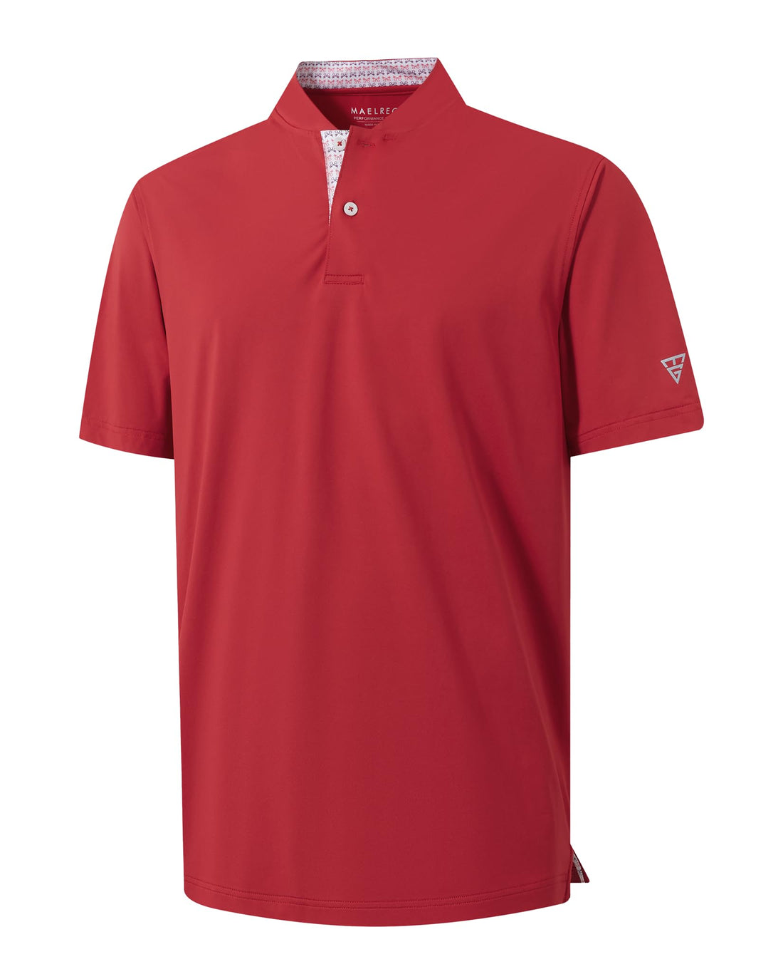 M MAELREG Mens Golf Shirts Collarless Performance Dry Fit Moisture Wicking Casual Solid Short Sleeve Henley Shirts for Men