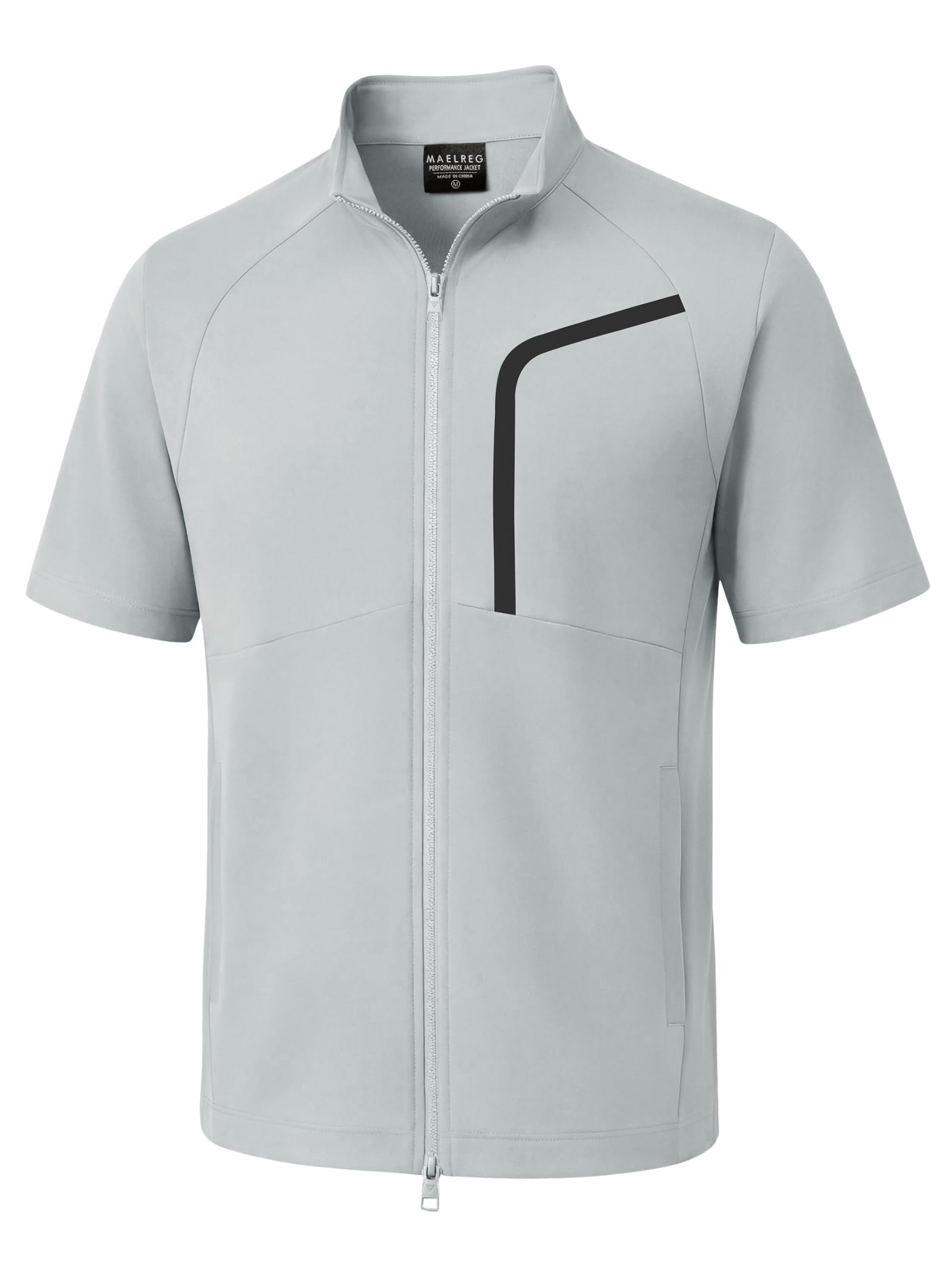 M MAELREG Short Sleeve Golf Jackets for Men with Full Zipper Lightweight UPF50+ Hiking Vests For Men with Button Pockets
