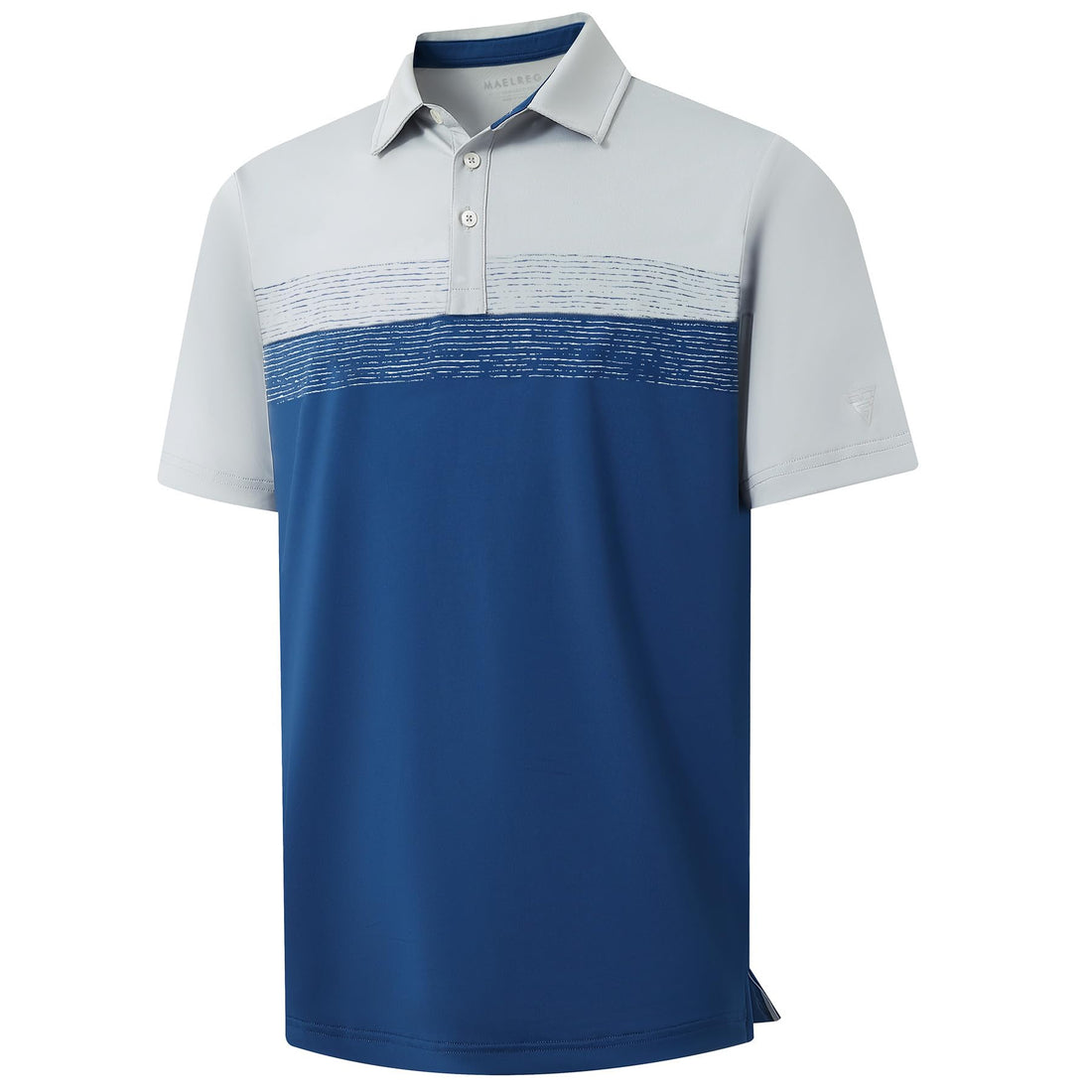 M MAELREG Golf Shirts for Men Dry Fit Performance Chest Print Color Block Moisture Wicking Casual Short Sleeve Polo Shirts