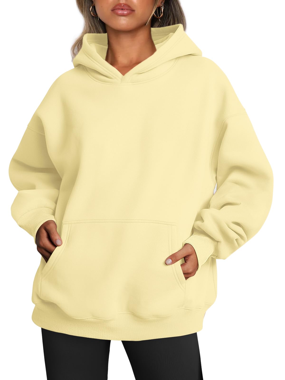 Trendy Queen Women Oversized Hoodies Fall Outfits | Gentle Skin Feel, Aesthetic Drop Shoulder, Large Kangaroo Pocket, Seamless Daily Outfit Match