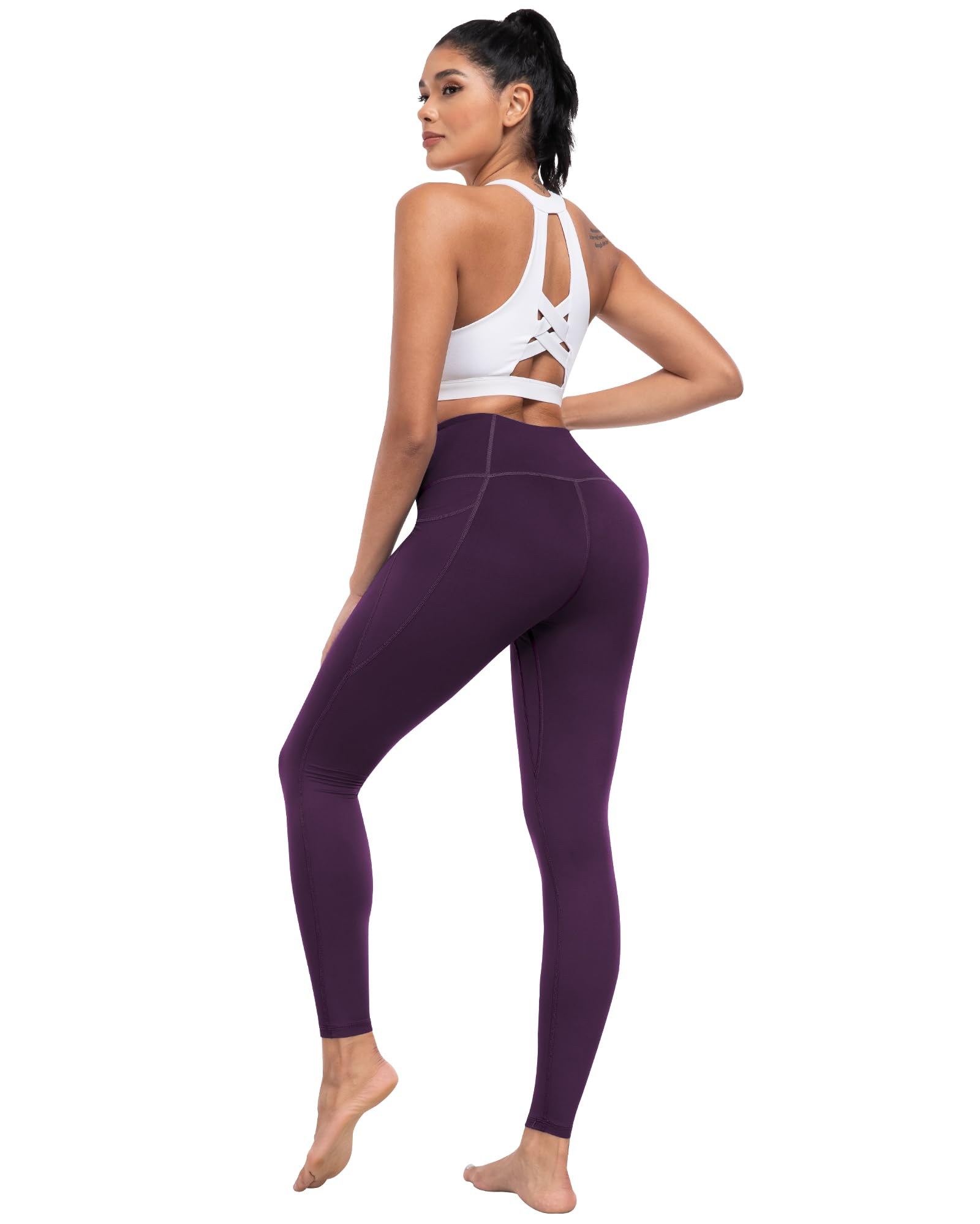 ATHVOTAR Leggings with Pockets for Women, 7 Packs High Waisted Workout Tummy Control Yoga Pants