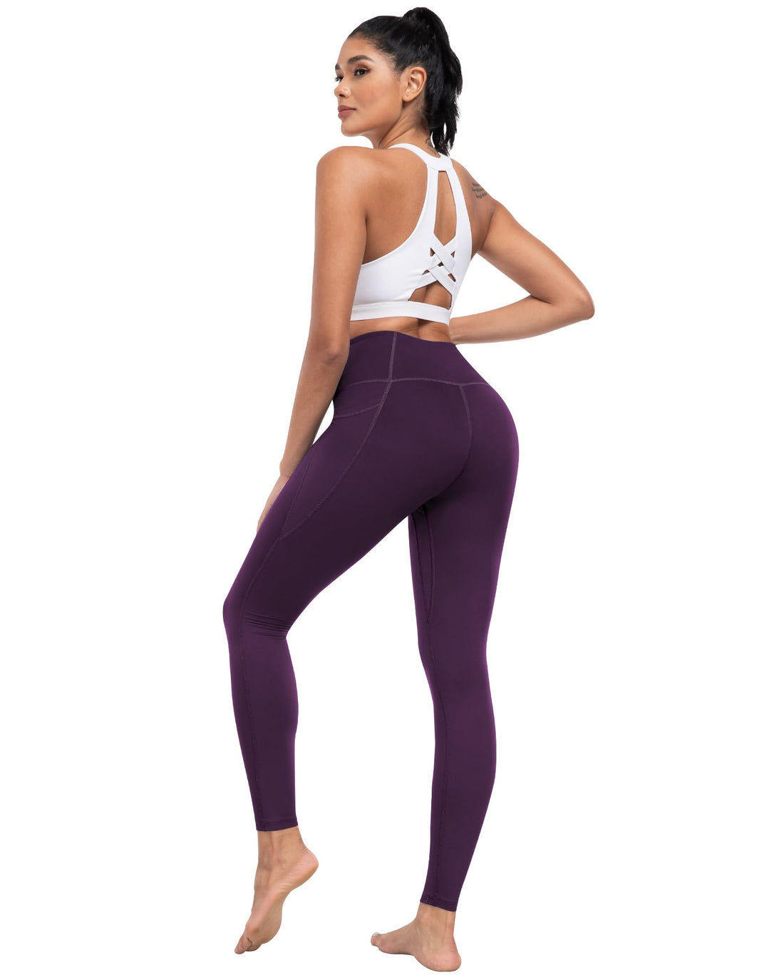 ATHVOTAR Leggings with Pockets for Women, 7 Packs High Waisted Workout Tummy Control Yoga Pants