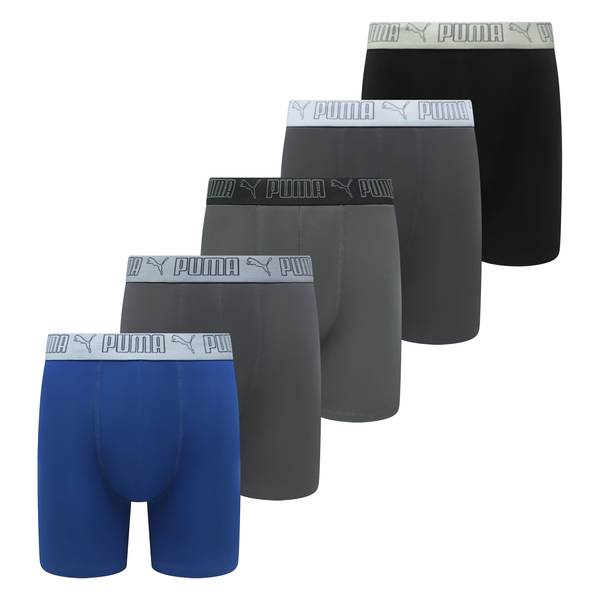 PUMA Men's 5 Pack Performance Boxer Briefs