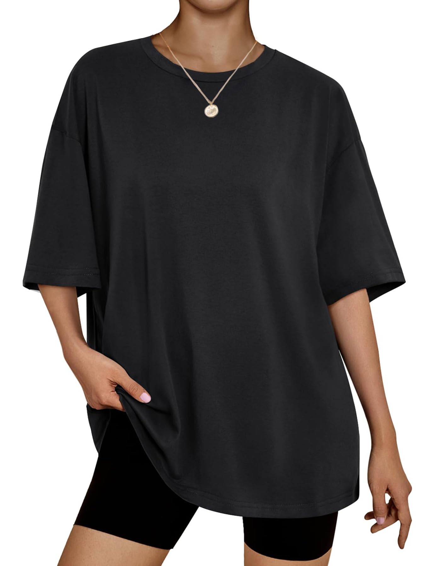 Womens Oversized Summer T Shirts Short Sleeve Fashion Casual Beach Vacation Clothes Plus Size Gym Workout Tee Tops