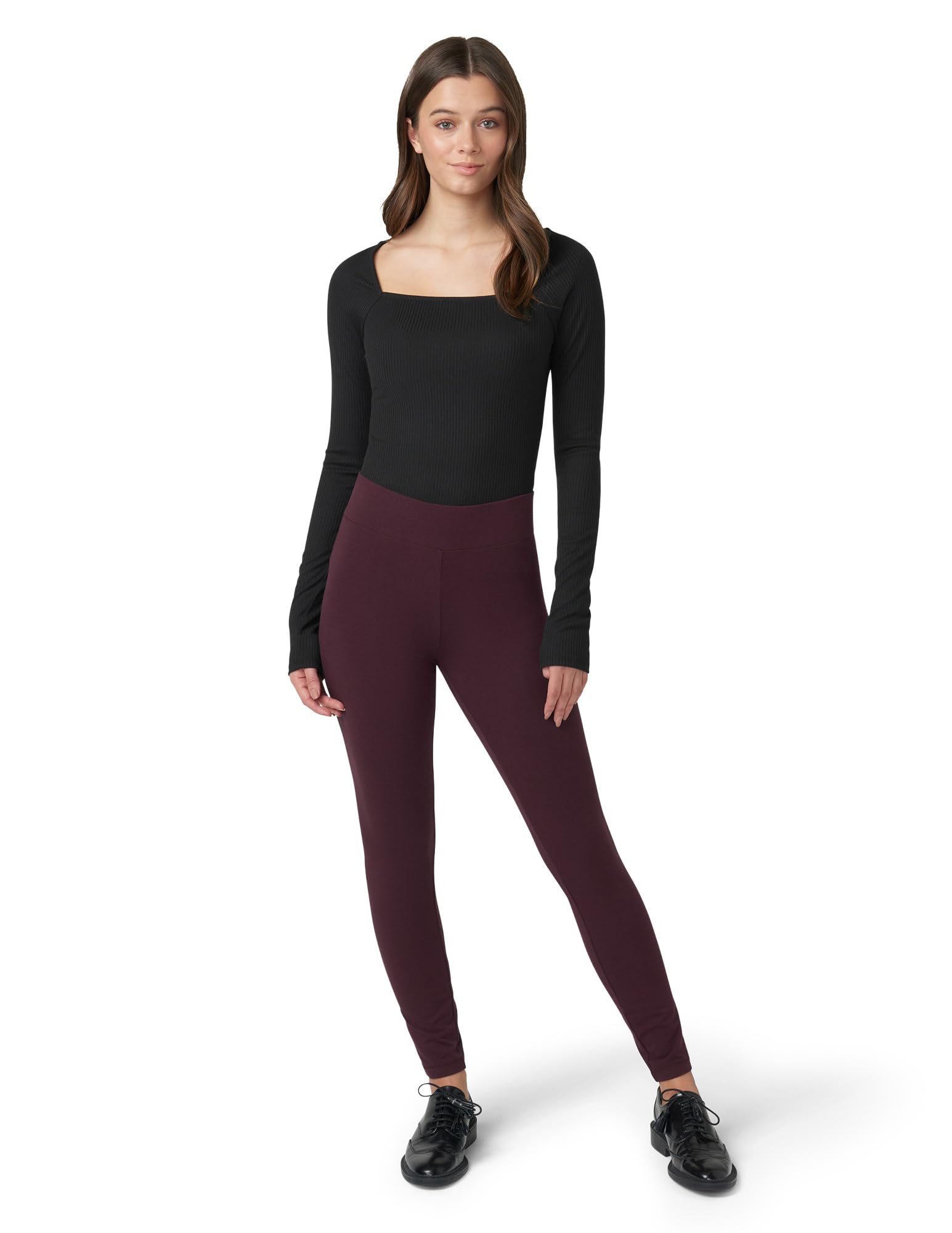 HUE Women’s Cotton Ultra Legging with Wide Waistband, Available in Capri and Legging Length
