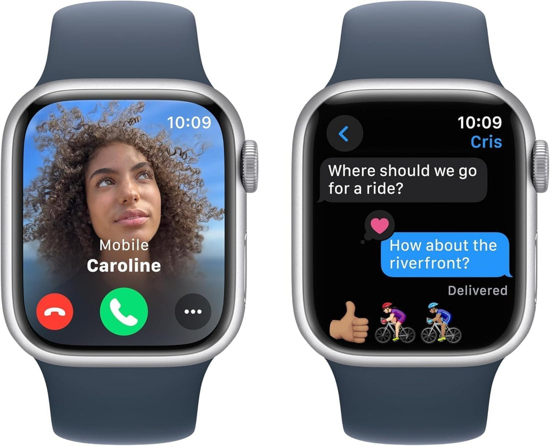 Apple Watch Series 9 [GPS, 45mm] - Starlight Aluminum Case with Starlight Sport Band, S/M (Renewed)