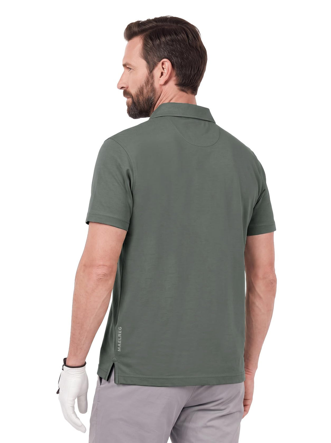 M MAELREG Mens Golf Shirt Short Sleeve Moisture Wicking Slim Fit Performance Casual Roma Knit Golf Polo Shirts for Men
